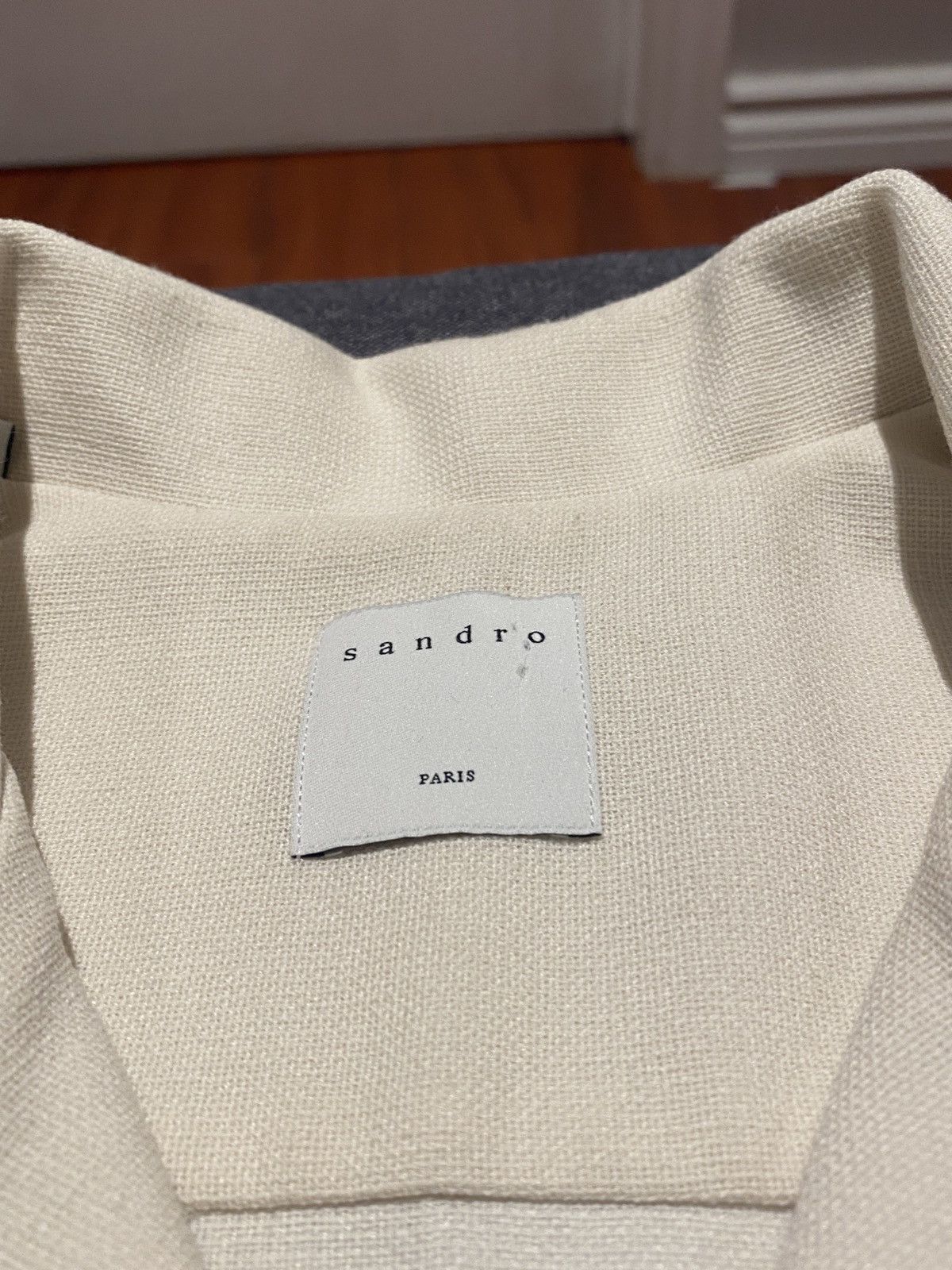 Sandro Sandro knit button down bowling shirt in Cream MSRP $280 USD Size US M / EU 48-50 / 2 - 5 Thumbnail
