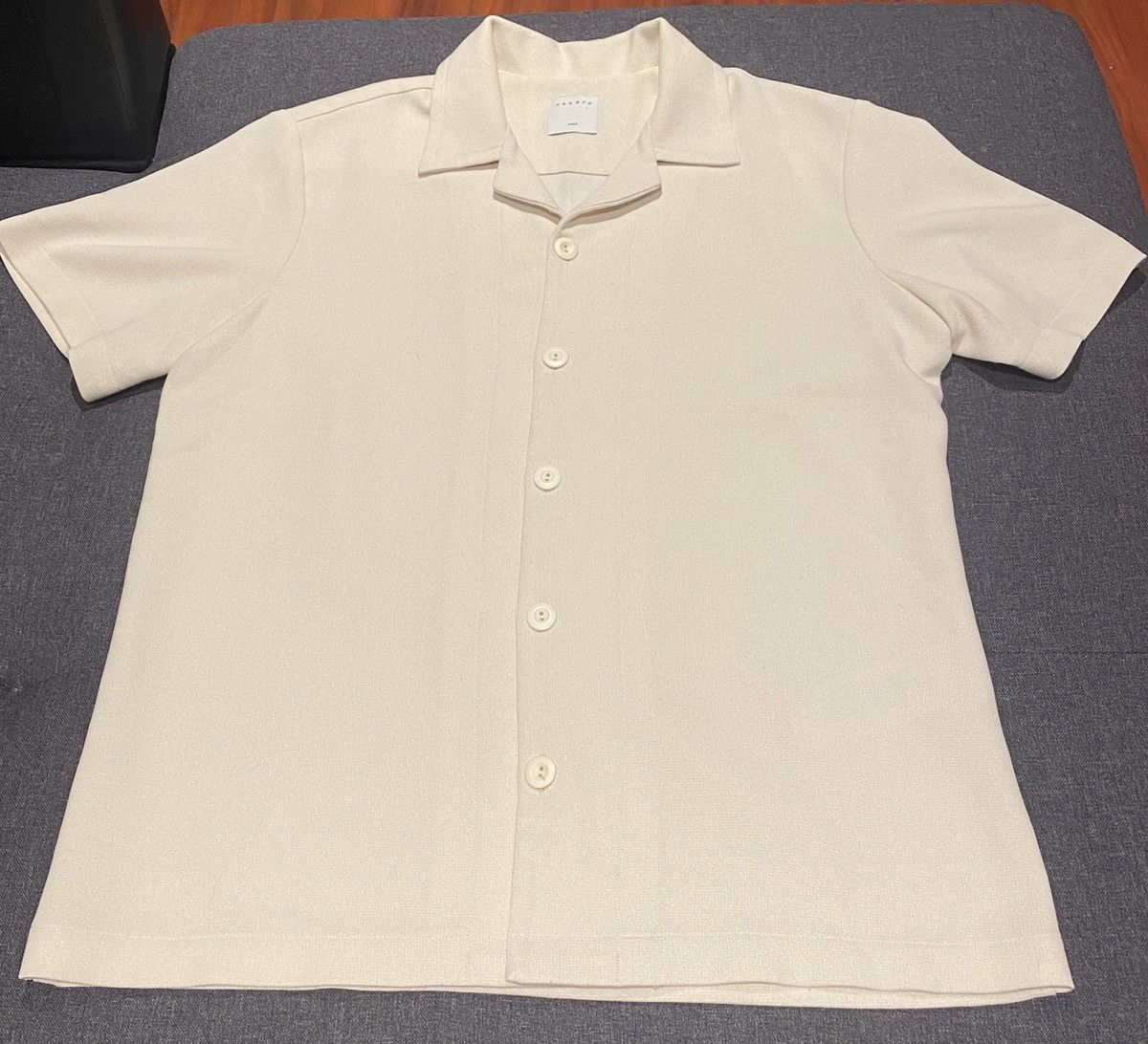 Sandro Sandro knit button down bowling shirt in Cream MSRP $280 USD Size US M / EU 48-50 / 2 - 3 Thumbnail
