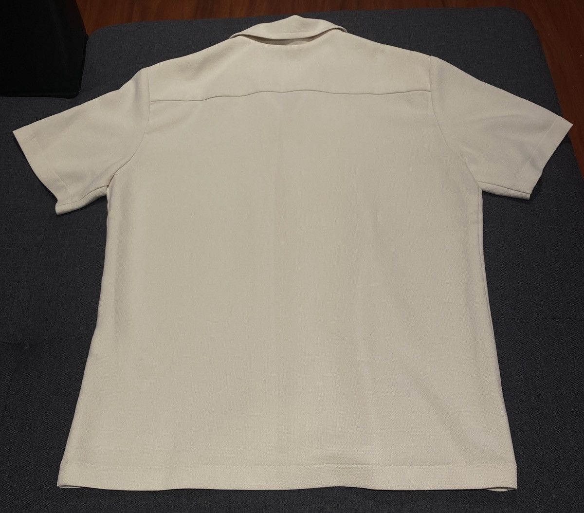 Sandro Sandro knit button down bowling shirt in Cream MSRP $280 USD Size US M / EU 48-50 / 2 - 6 Thumbnail