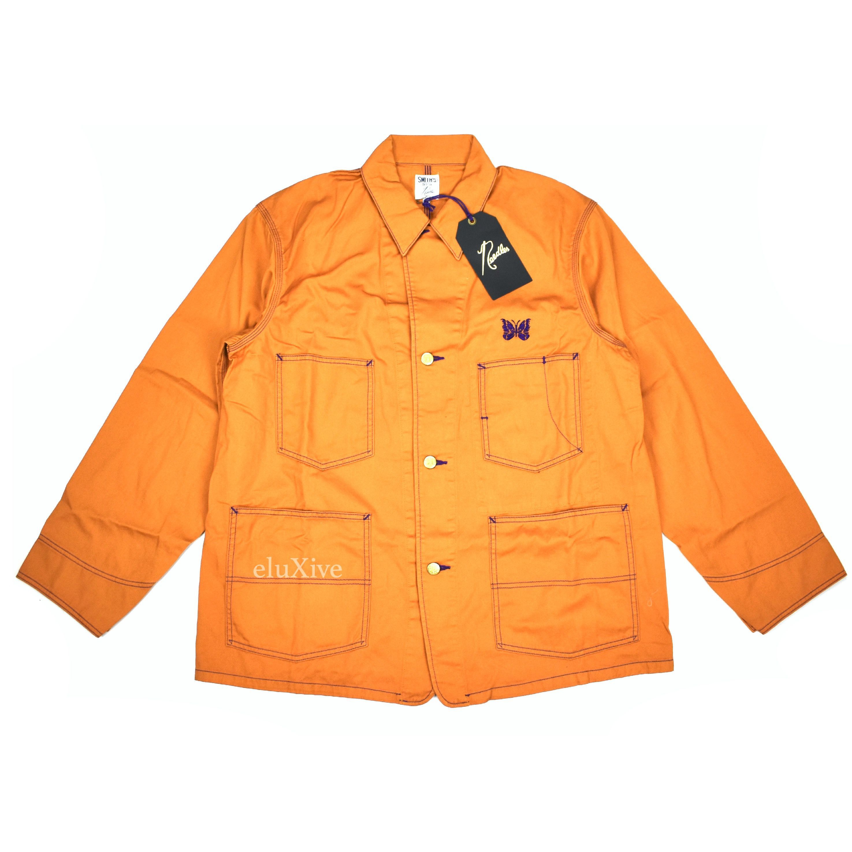 image of Needles Smiths Gold Butterfly Logo Canvas Work Shirt Nwt, Men's (Size Medium)