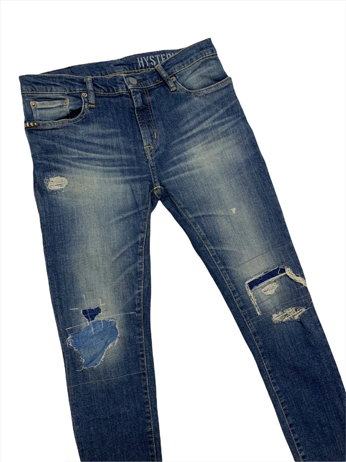 Hysteric Glamour × Vintage 🇯🇵Hysteric Glamour Distressed Skinny Stretch Jeans Size US 30 / EU 46 - 1 Thumbnail
