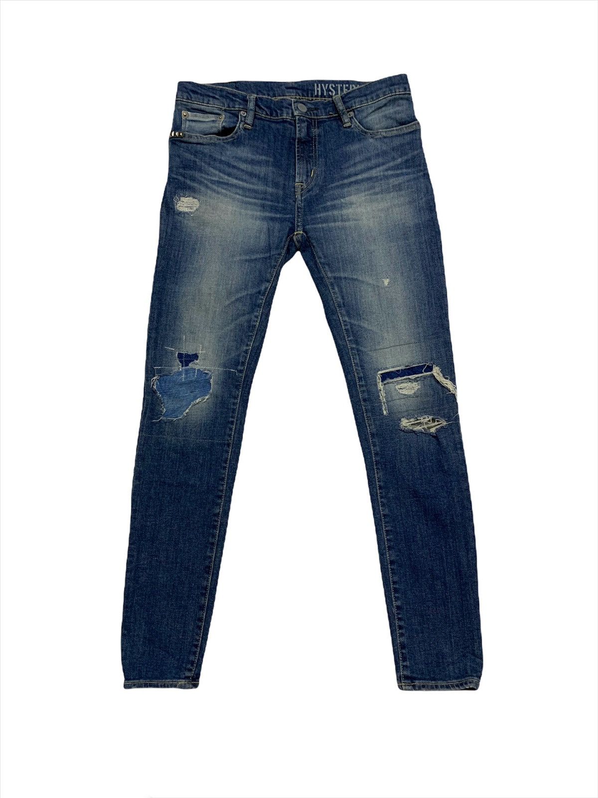 Hysteric Glamour × Vintage 🇯🇵Hysteric Glamour Distressed Skinny Stretch Jeans Size US 30 / EU 46 - 2 Thumbnail