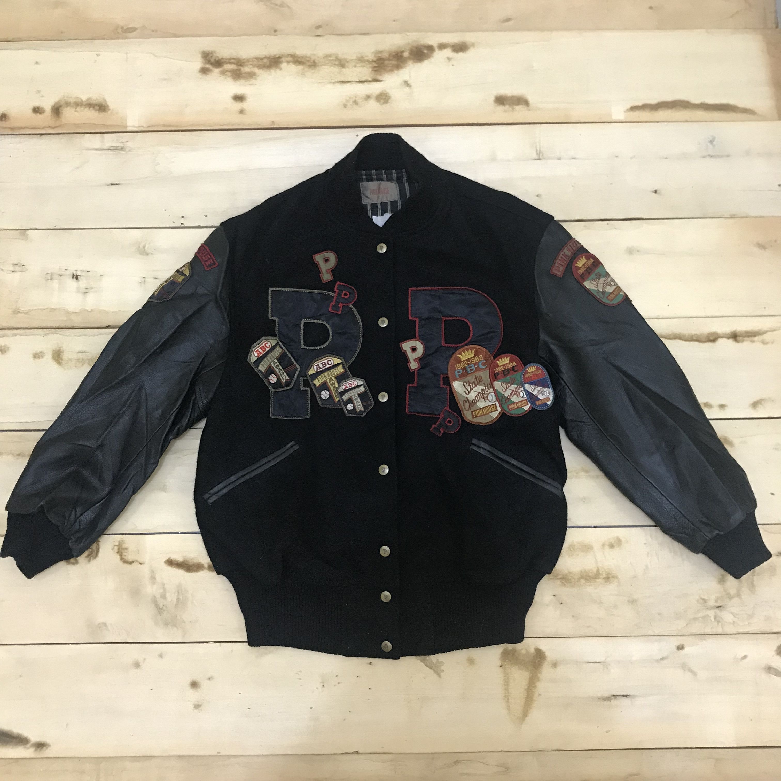 Japanese Brand × Pink House Z125 PINK HOUSE LEAVE ME ALONE VARSITY JACKET Size US M / EU 48-50 / 2 - 2 Thumbnail