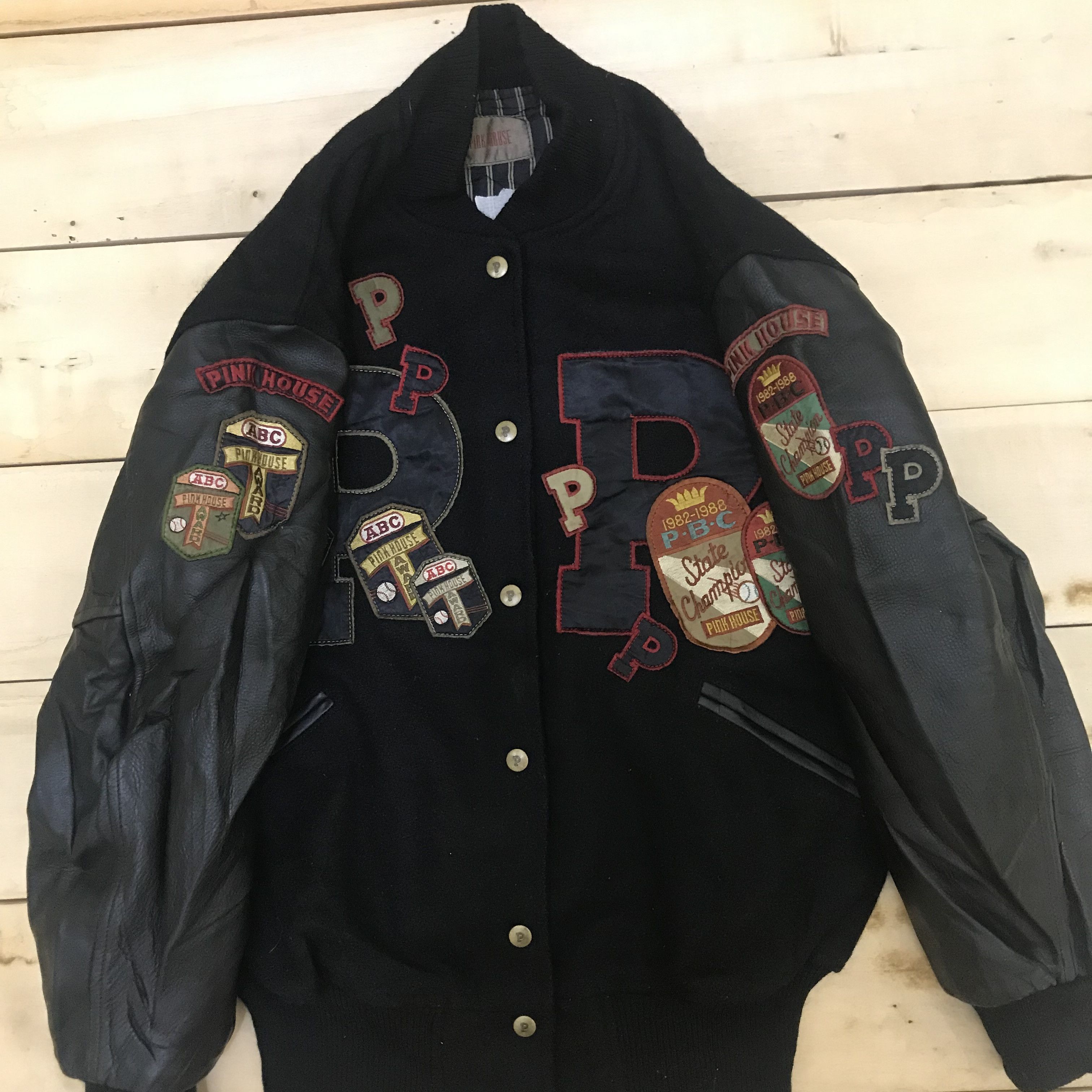 Japanese Brand × Pink House Z125 PINK HOUSE LEAVE ME ALONE VARSITY JACKET Size US M / EU 48-50 / 2 - 4 Thumbnail