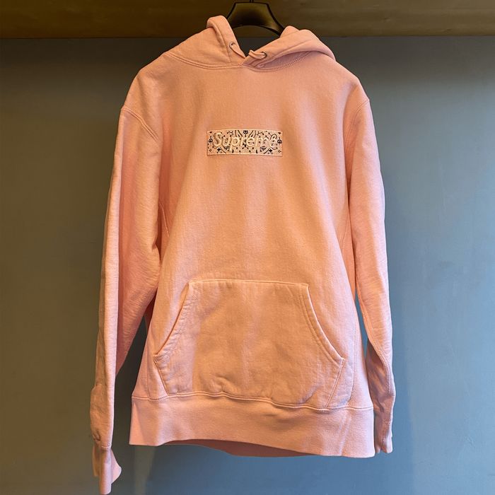 Supreme Supreme Bandana Box Logo Hoodie Pink | Grailed