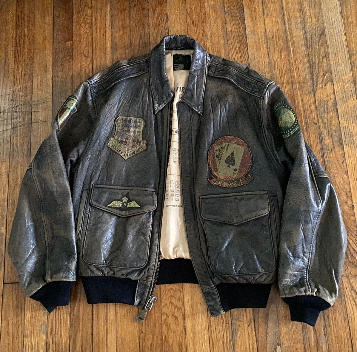 Us Air Force AVIREX 1987 Flying Tigers Air Force Leather Jacket | Grailed