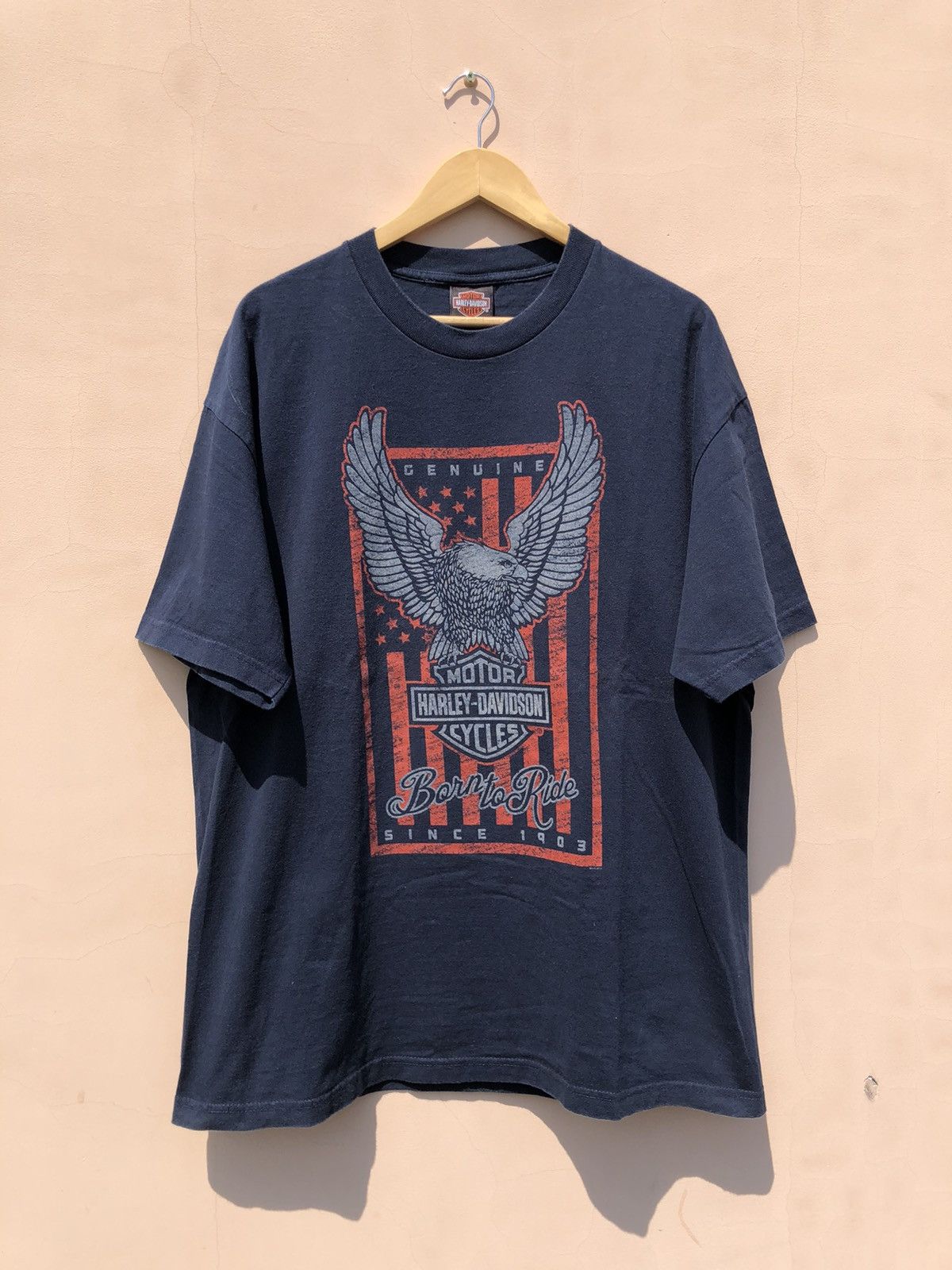 Harley Davidson Vintage 2014 Harley Davidson Born To Ride (3D Emblem) Size US XL / EU 56 / 4 - 1 Thumbnail