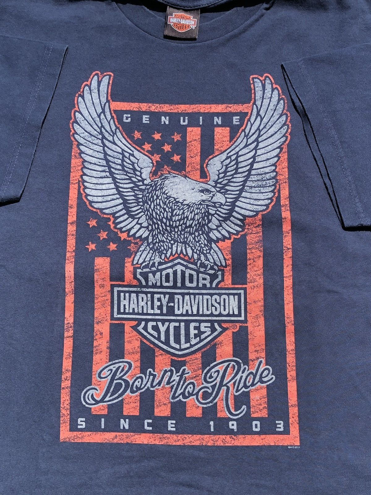 Harley Davidson Vintage 2014 Harley Davidson Born To Ride (3D Emblem) Size US XL / EU 56 / 4 - 3 Thumbnail