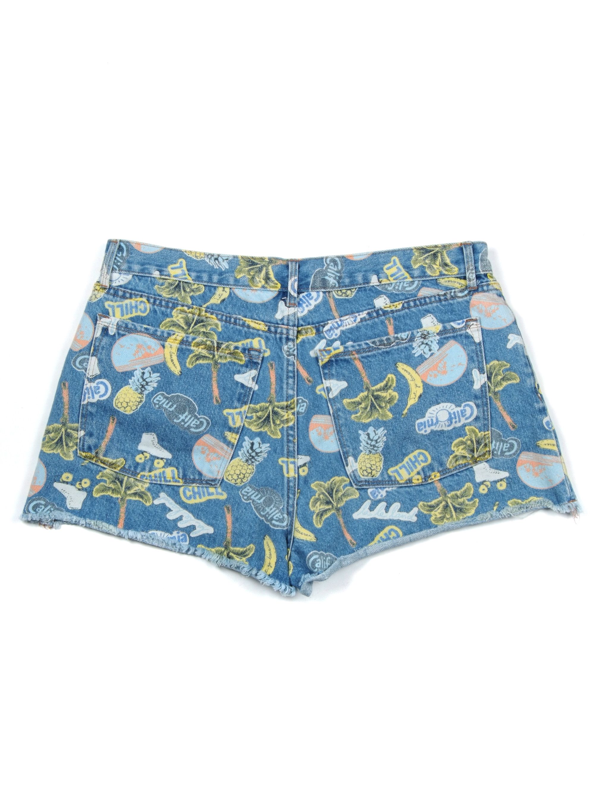 Juicy Couture × Vintage Vintage Juicy Couture Printed Denim Shorts Sz31 Size 31" - 2 Thumbnail