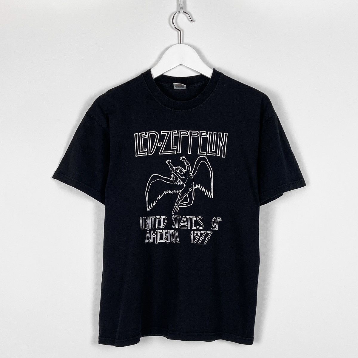 Led Zeppelin Vintage 00s 2000 Led Zeppelin Faded USA 1977 Myth Gem tee Size US M / EU 48-50 / 2 - 1 Thumbnail