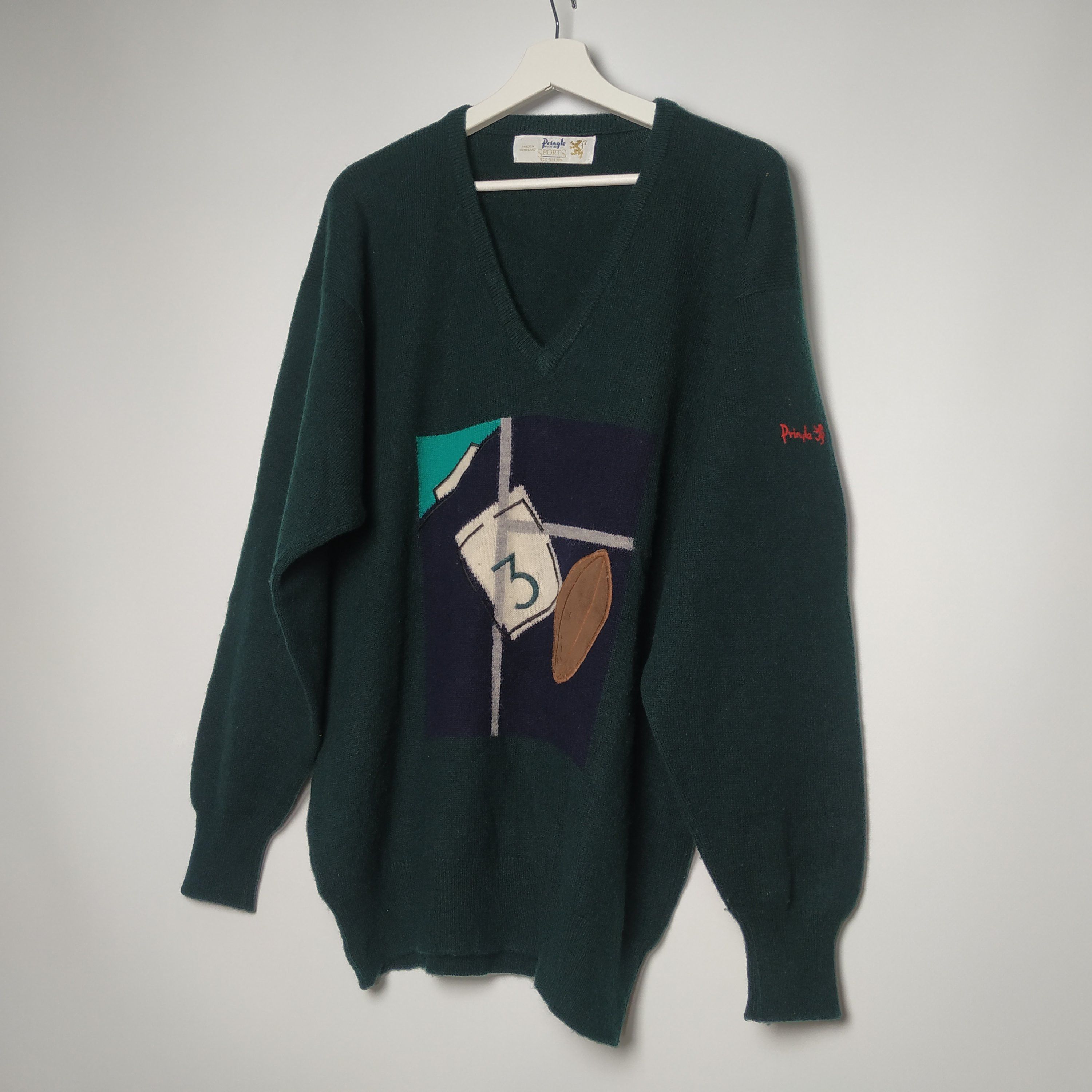 Pringle Of Scotland × Vintage Pringle Sports Wool Sweater Rugby Logo ...