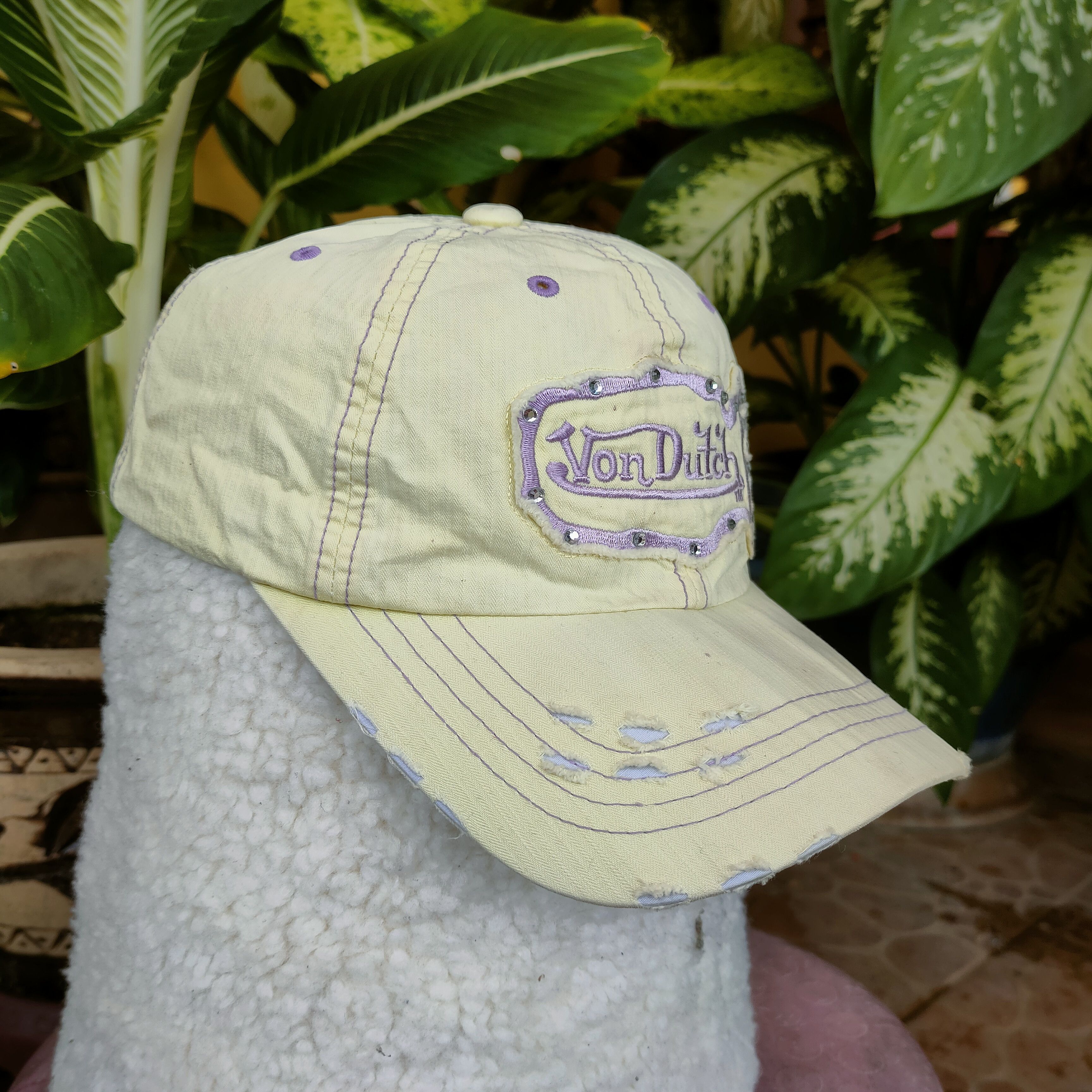 Von Dutch Vintage VON DUTCH Patches Embroidery Cap Denim Distressed Size ONE SIZE - 1 Thumbnail