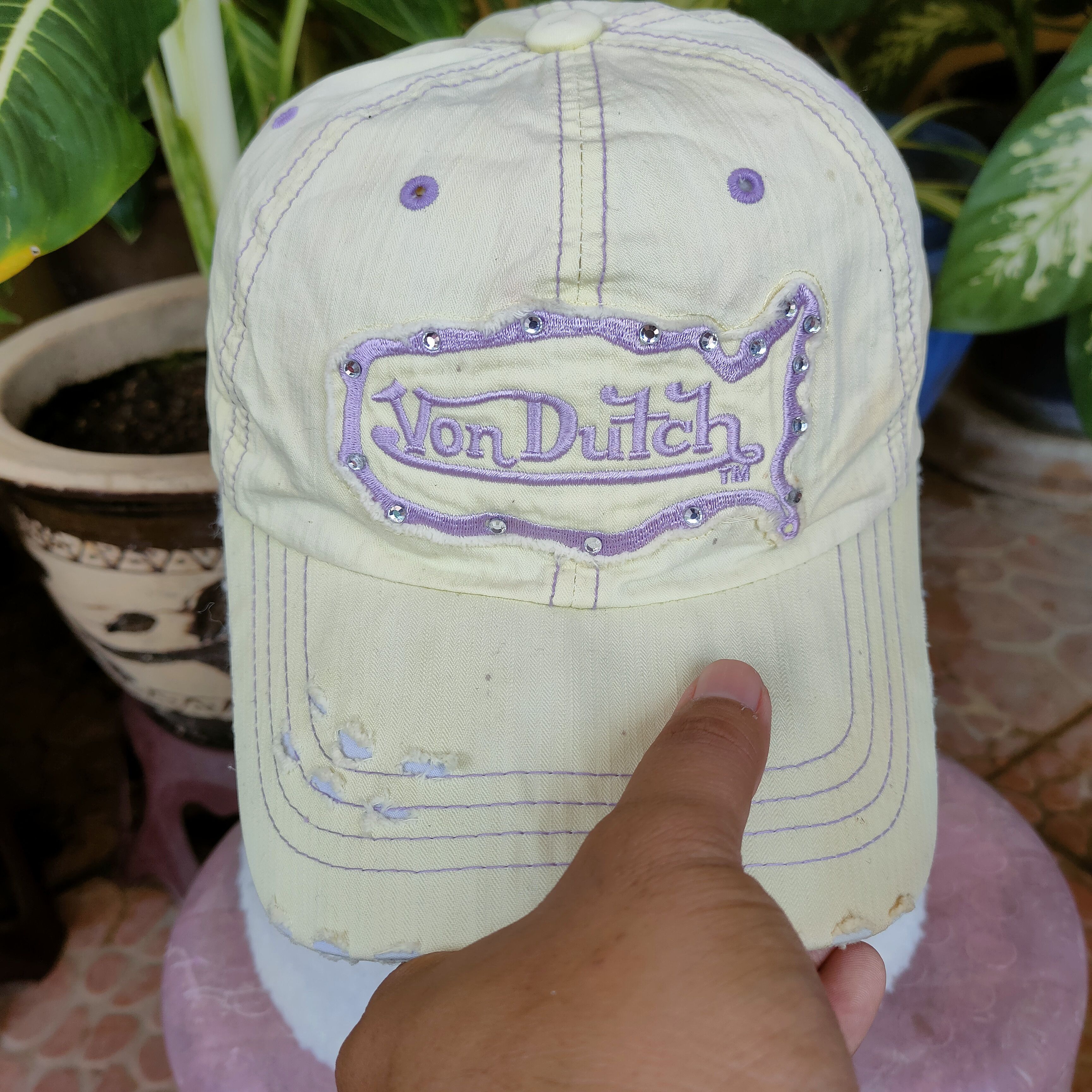 Von Dutch Vintage VON DUTCH Patches Embroidery Cap Denim Distressed Size ONE SIZE - 2 Thumbnail