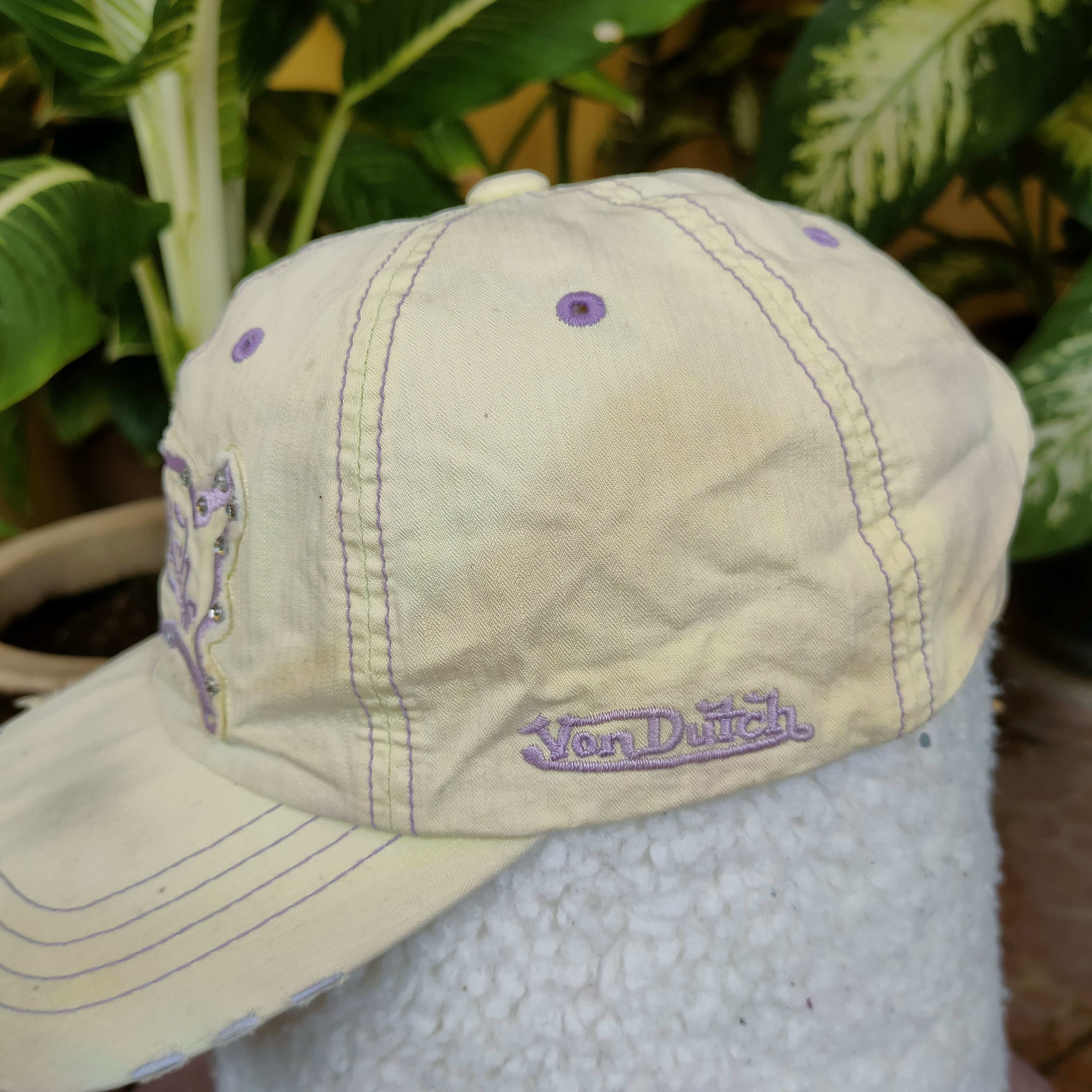 Von Dutch Vintage VON DUTCH Patches Embroidery Cap Denim Distressed Size ONE SIZE - 4 Thumbnail