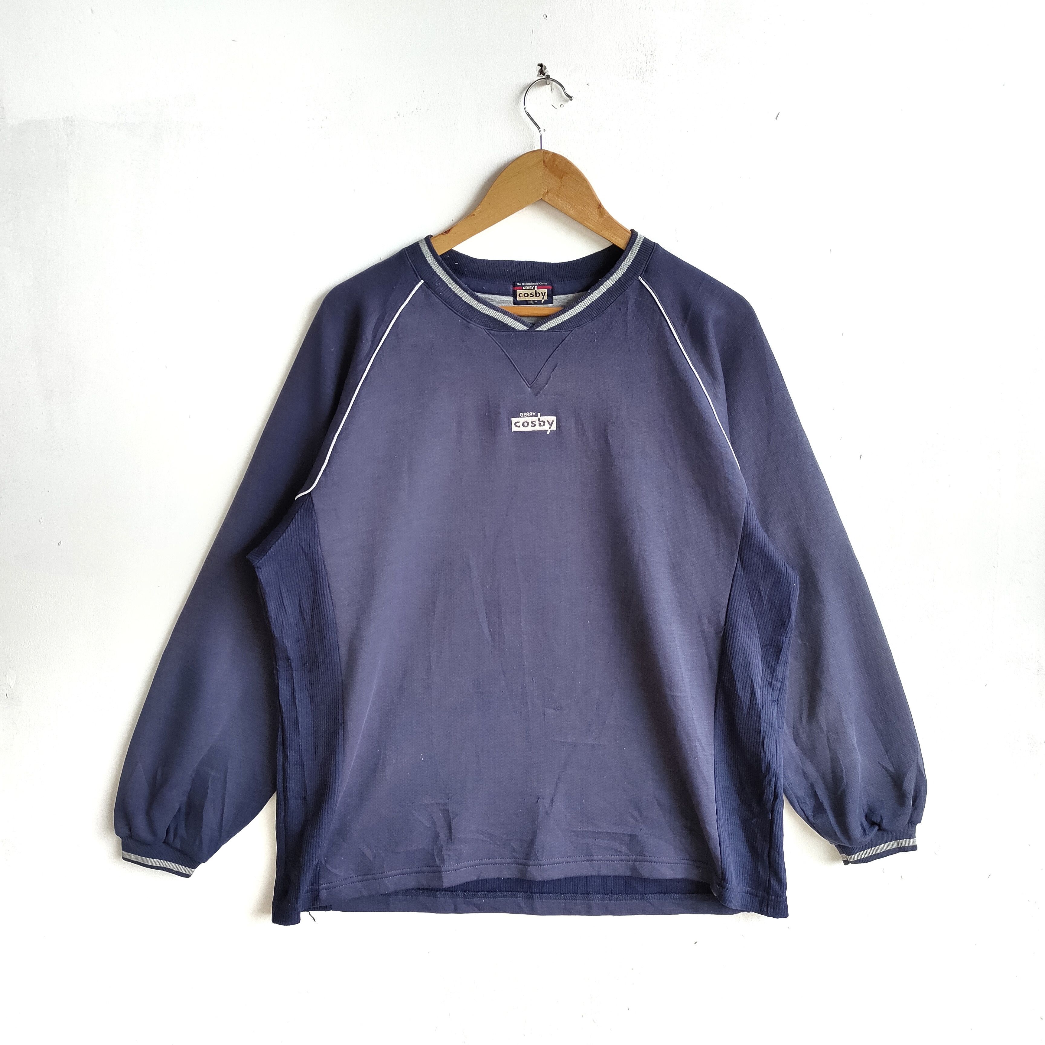 Japanese Brand GERRY COSBY Small Embroidery logo V Neck Sharp Sweatshirt Size US L / EU 52-54 / 3 - 1 Thumbnail