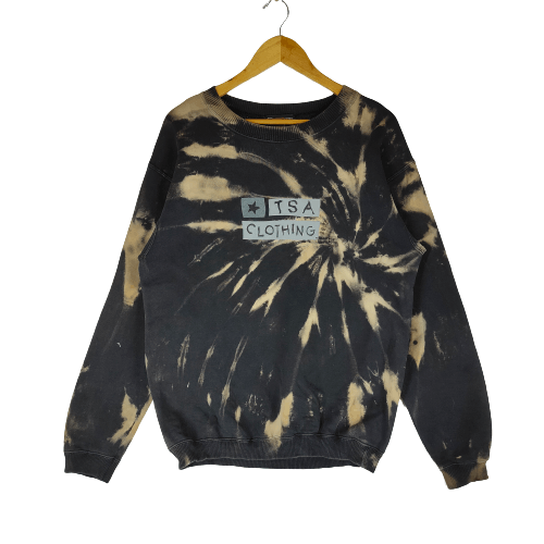 TSA CLOTHING Spellout Made in USA Bleach Wash Sweatshirt
