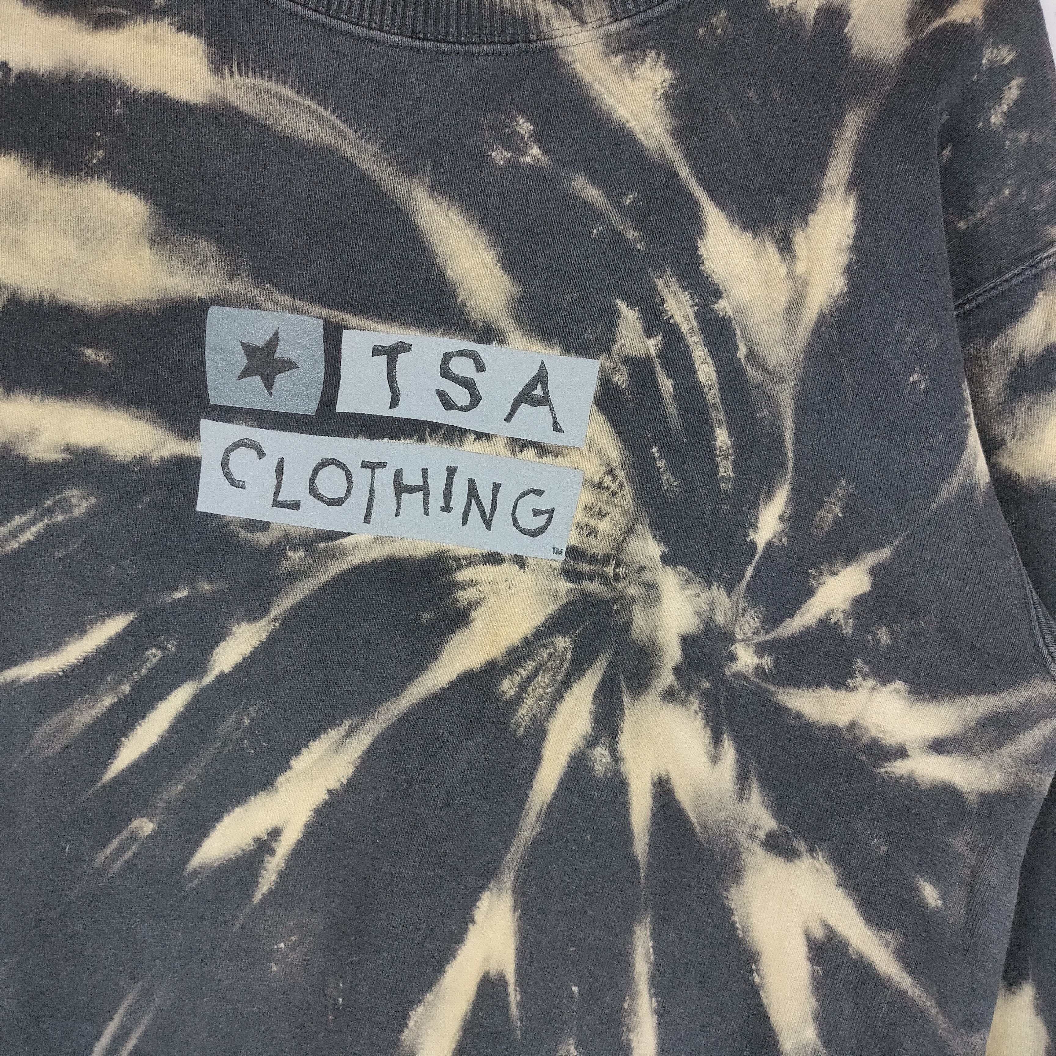 Vintage TSA CLOTHING Spellout Made in USA Bleach Wash Sweatshirt Size US M / EU 48-50 / 2 - 2 Thumbnail