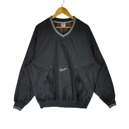 Nike Vintage 90s NIKE CENTER SWOOSH Vneck Polyester Sweatshirt Size US XL / EU 56 / 4 - 1 Thumbnail