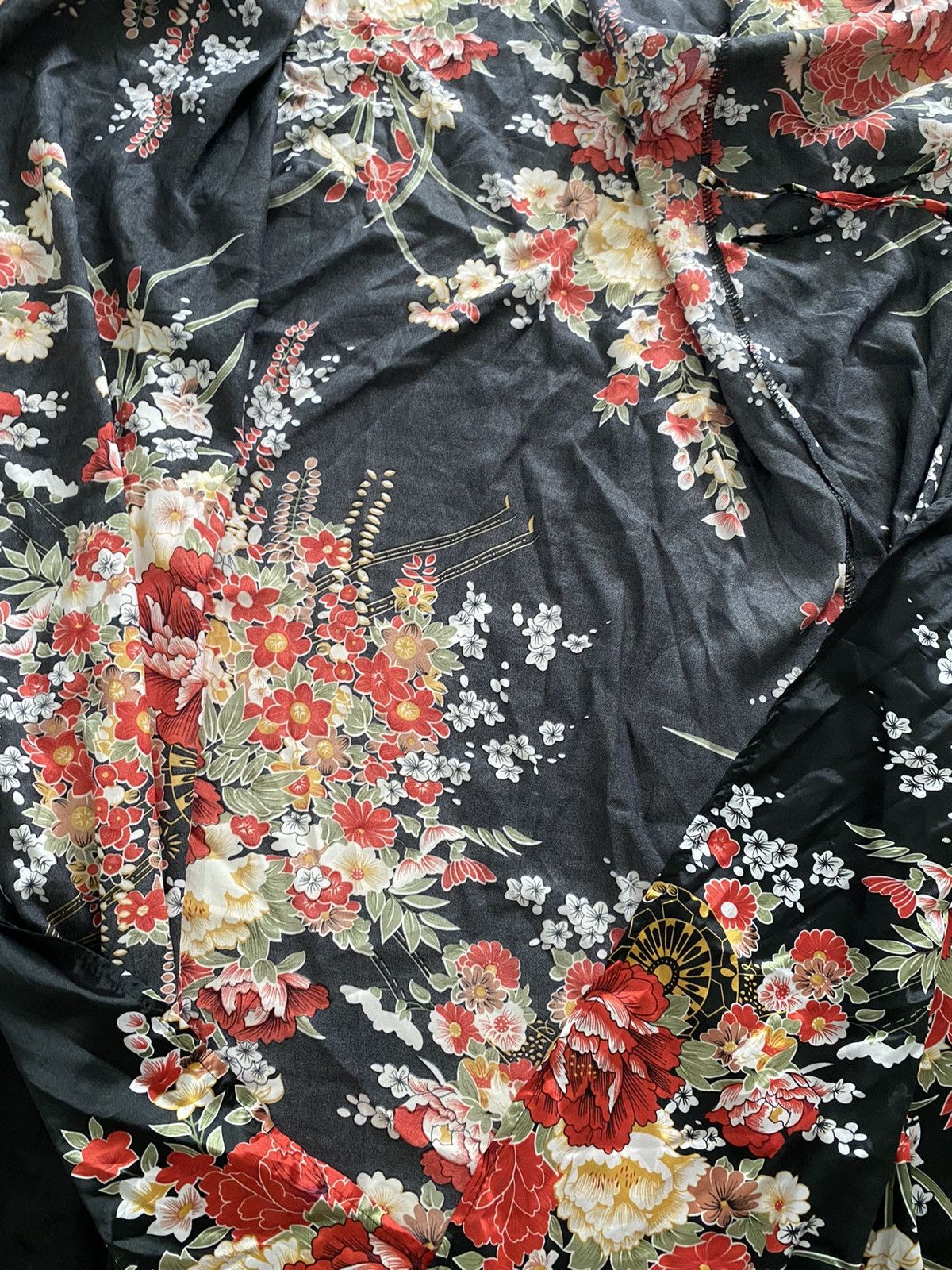 Japanese Brand × Vintage Vintage japan Design Silk Cardigan fullprint flora Size US L / EU 52-54 / 3 - 6 Thumbnail