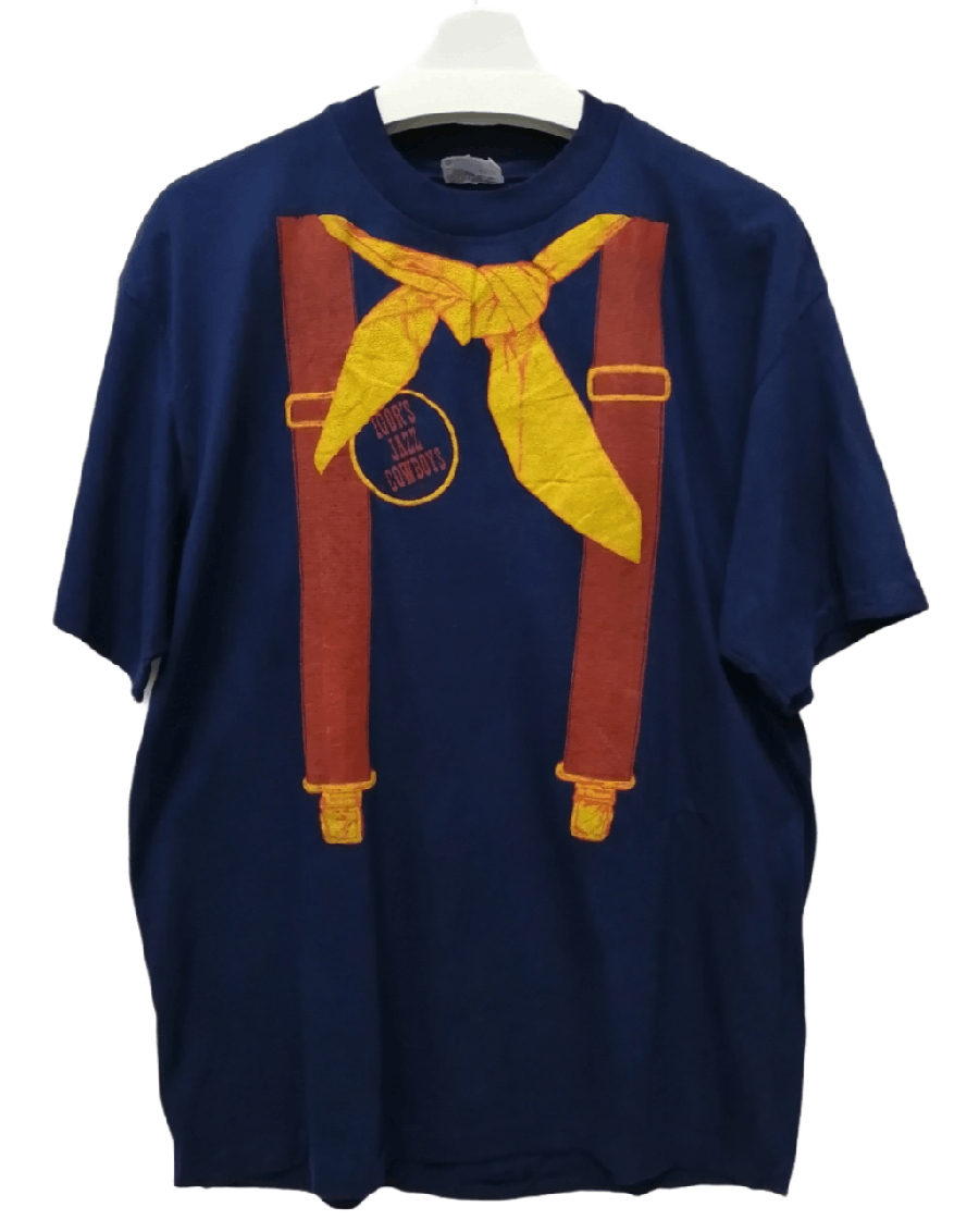 image of Band Tees x Rock T Shirt Vintage Igor's Jazz Cowboys Tshirt in Dark Blue, Men's (Size Large)