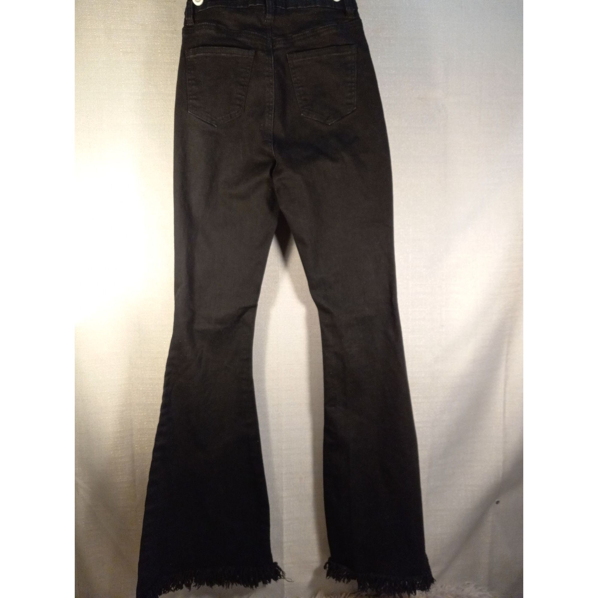 Christian Kimber K.I.M Kimberly woman's S black flare frayer belle buttom jea Size 32" / US 10 / IT 46 - 2 Preview