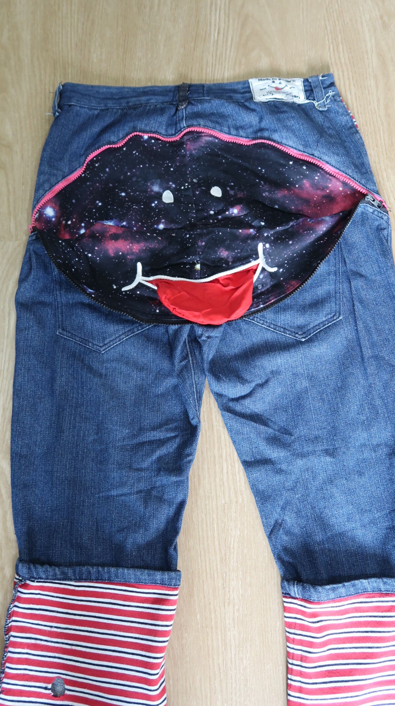 Japanese Brand FIRE!!💥 UP!SMILE Space Planet Dope! Denim Pants Size US 32 / EU 48 - 21 Thumbnail