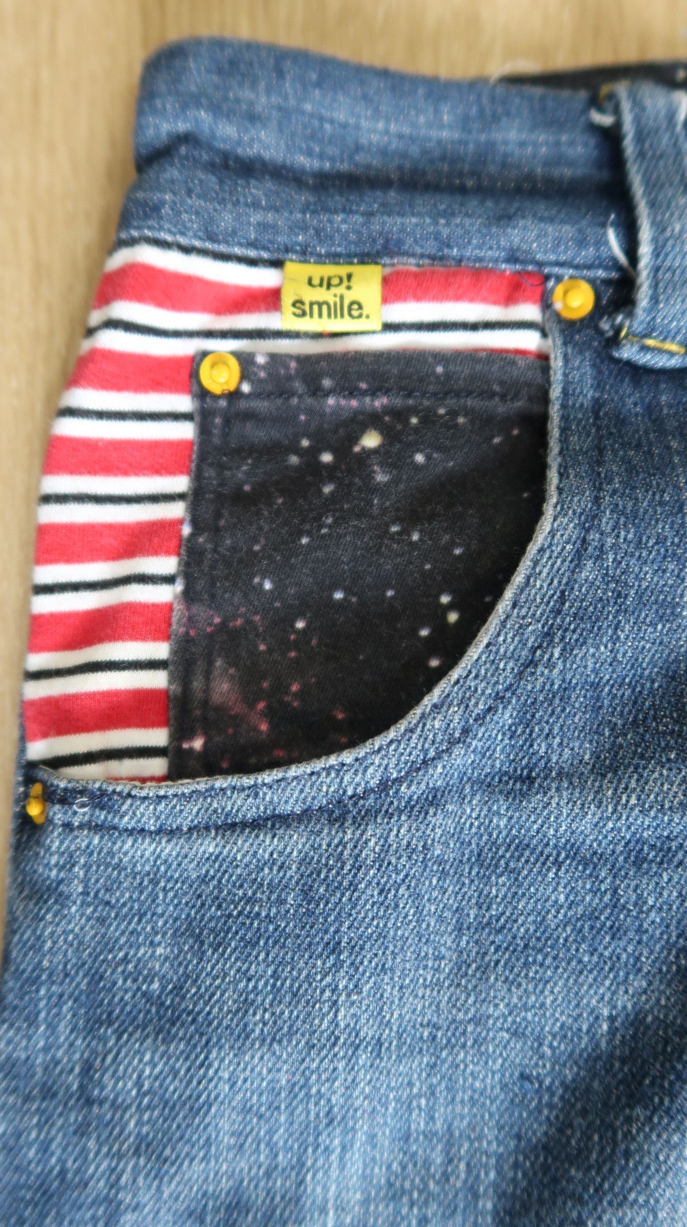 Japanese Brand FIRE!!💥 UP!SMILE Space Planet Dope! Denim Pants Size US 32 / EU 48 - 8 Thumbnail