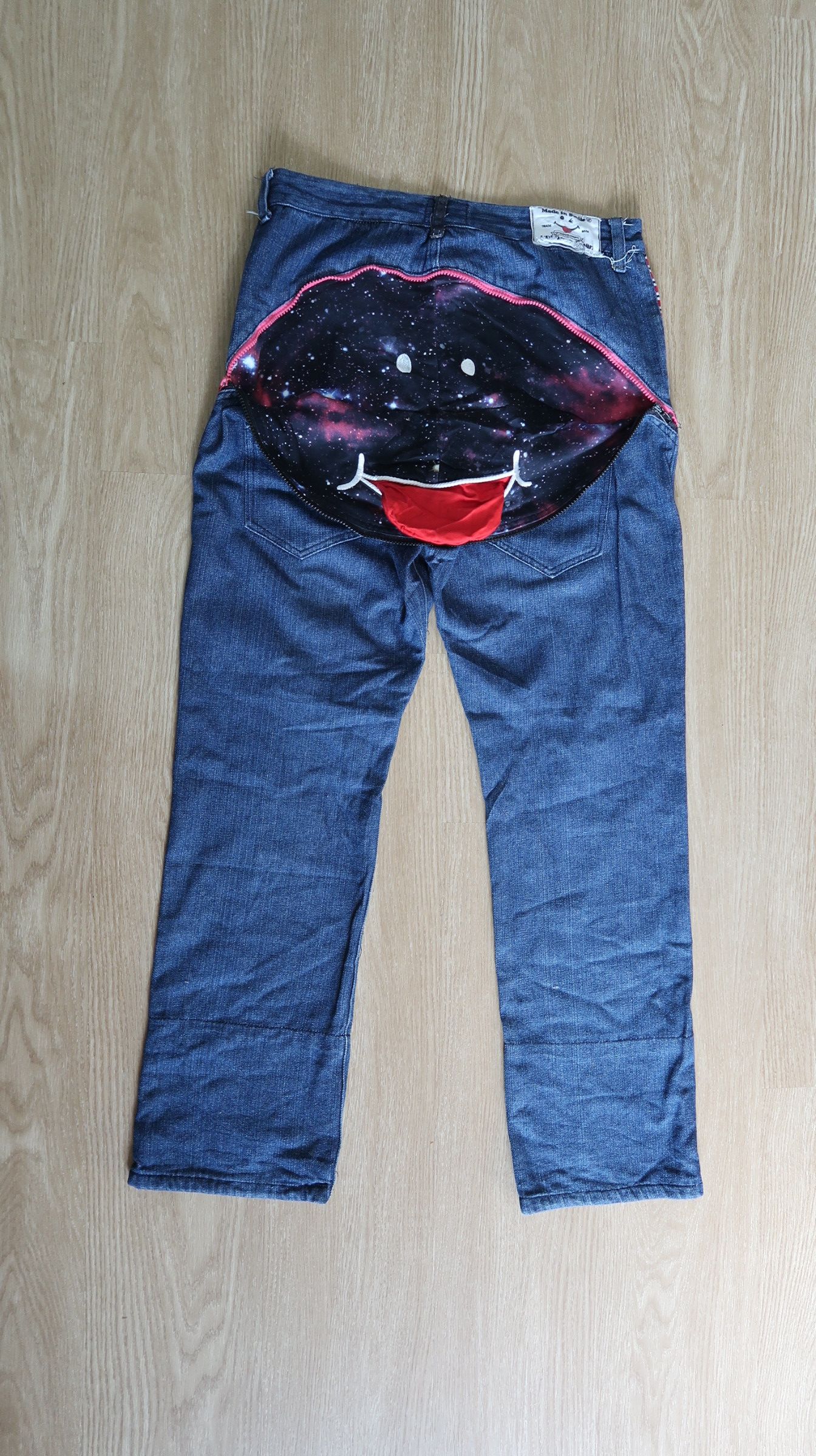 Japanese Brand FIRE!!💥 UP!SMILE Space Planet Dope! Denim Pants Size US 32 / EU 48 - 17 Thumbnail