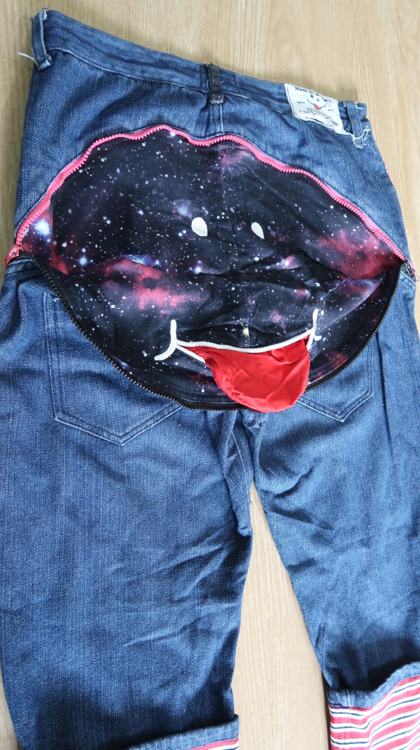 Japanese Brand FIRE!!💥 UP!SMILE Space Planet Dope! Denim Pants Size US 32 / EU 48 - 22 Thumbnail