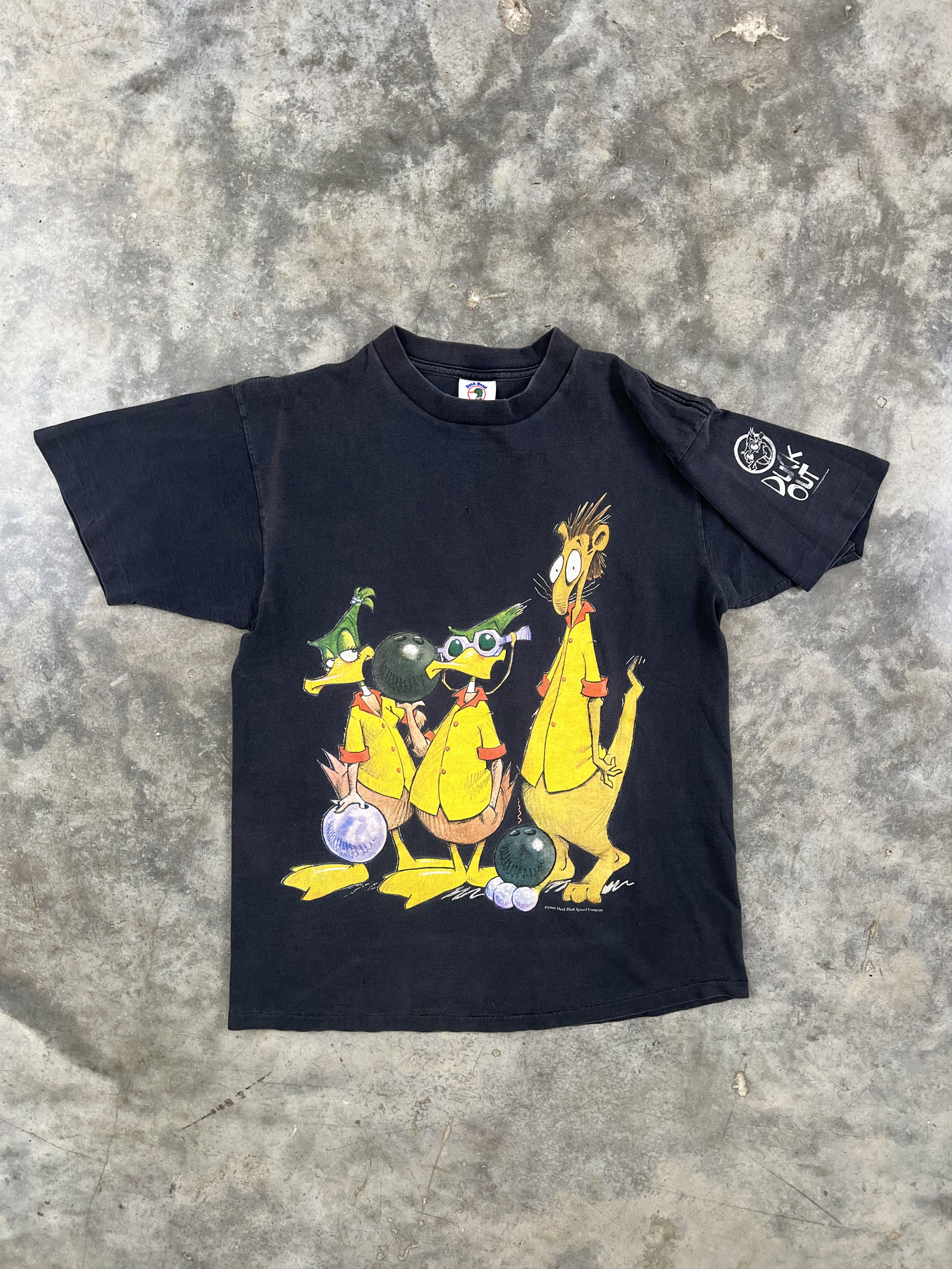 Vintage Vintage 90s Black Duck Out Bowling Tee Large ❄️🧊🥣 80s Size US L / EU 52-54 / 3 - 2 Thumbnail