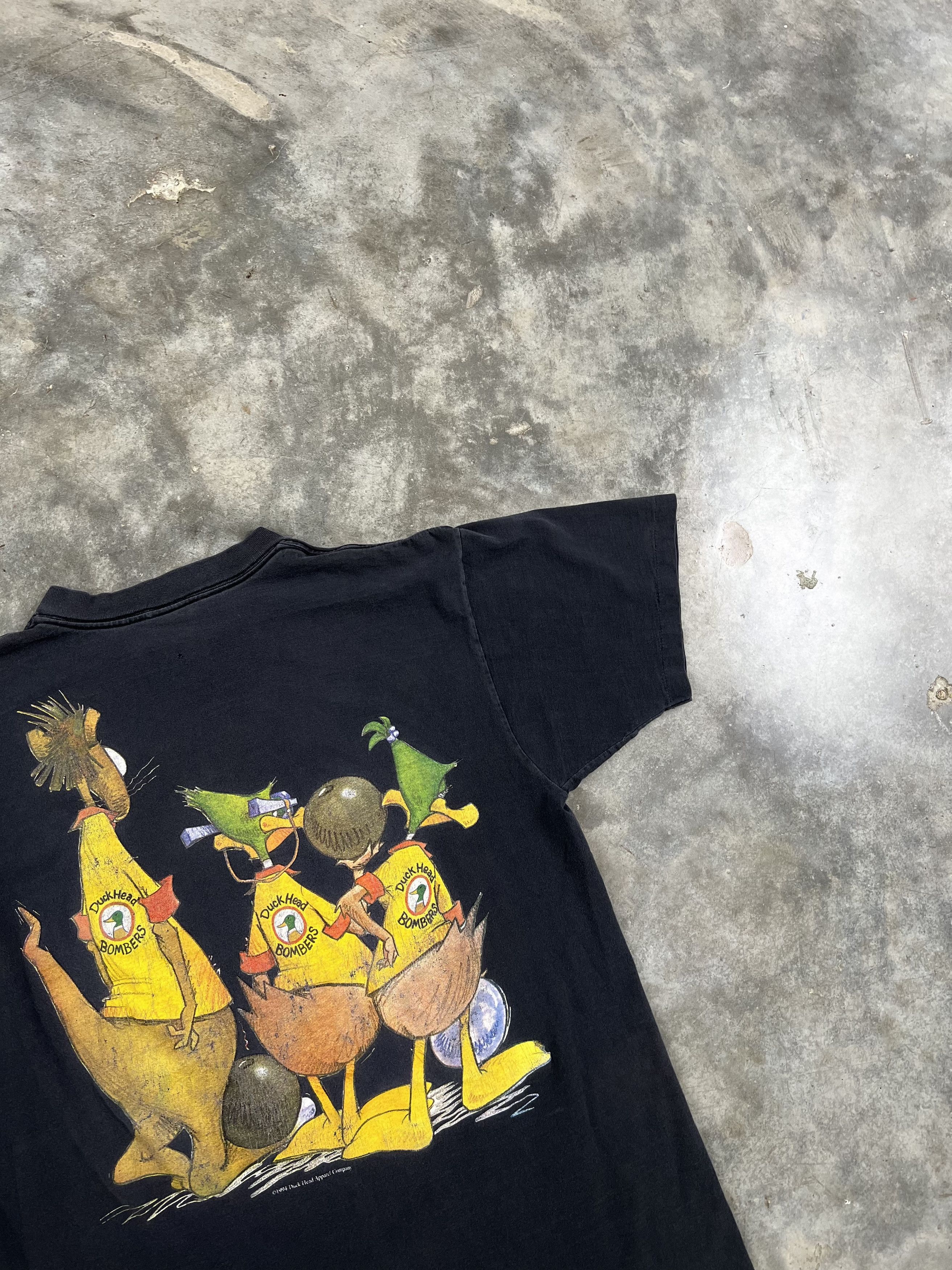 Vintage Vintage 90s Black Duck Out Bowling Tee Large ❄️🧊🥣 80s Size US L / EU 52-54 / 3 - 6 Thumbnail