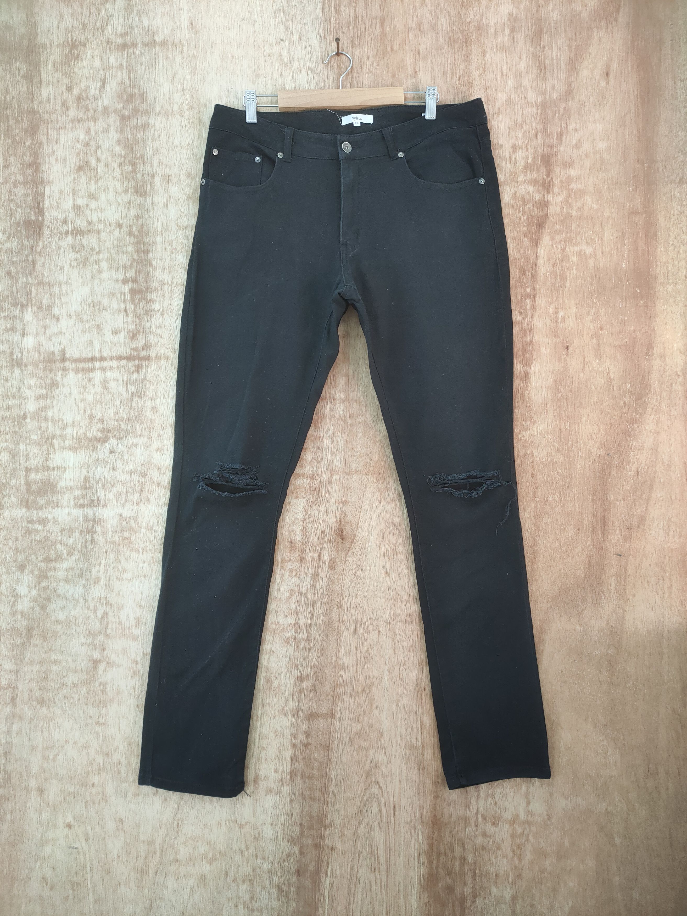 Japanese Brand NYLAUS BLACK JEANS DENIM SKINNY PANTS Size US 34 / EU 50 - 1 Thumbnail