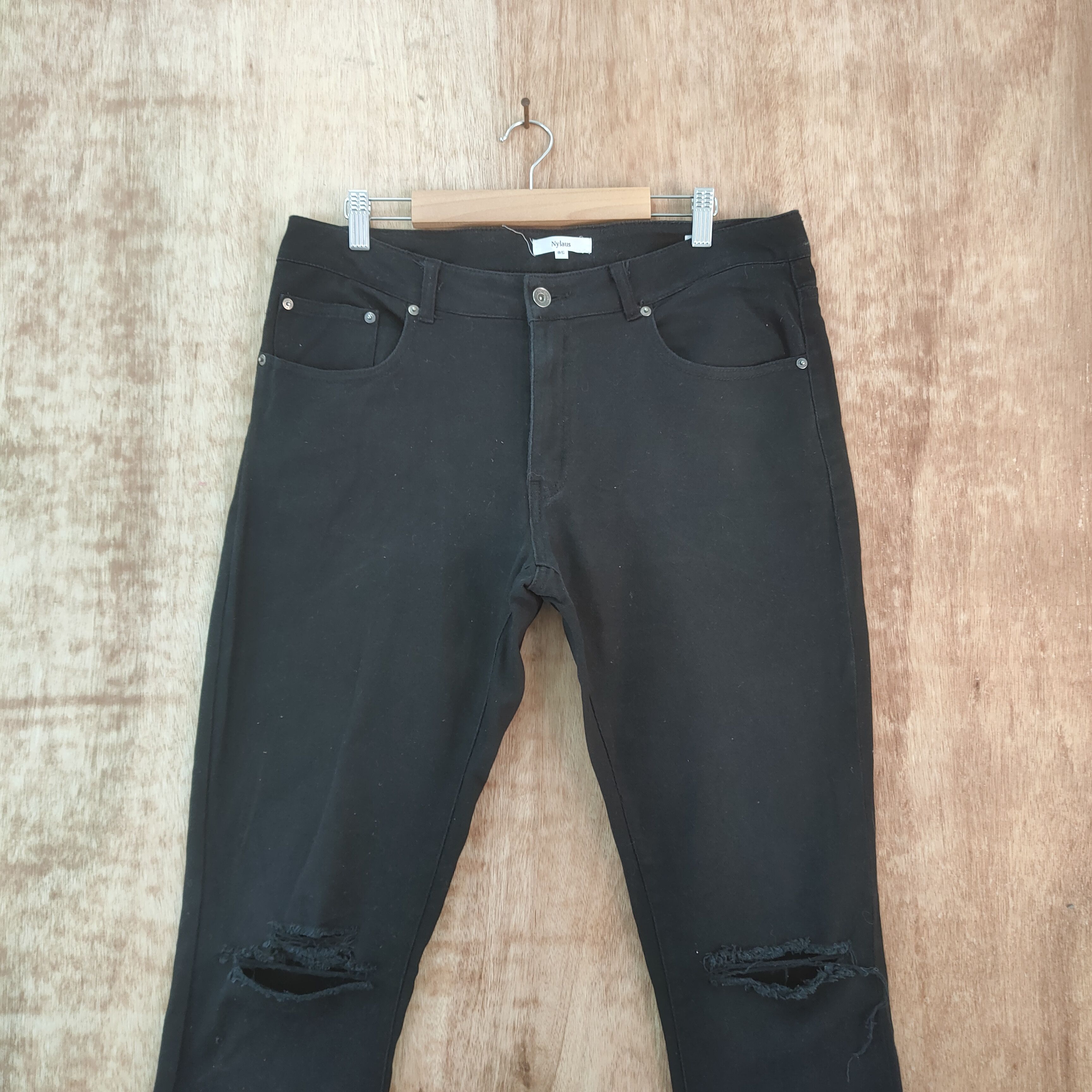 Japanese Brand NYLAUS BLACK JEANS DENIM SKINNY PANTS Size US 34 / EU 50 - 2 Thumbnail