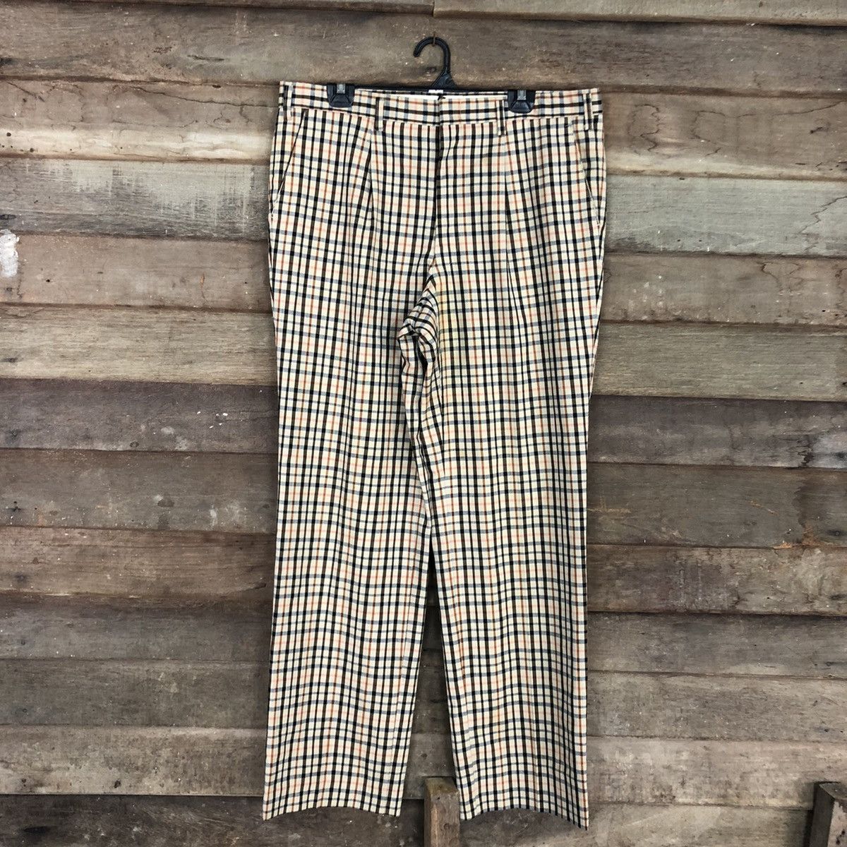 image of Vintage Style Daks London Checkered Pant in Brown, Men's (Size 34)