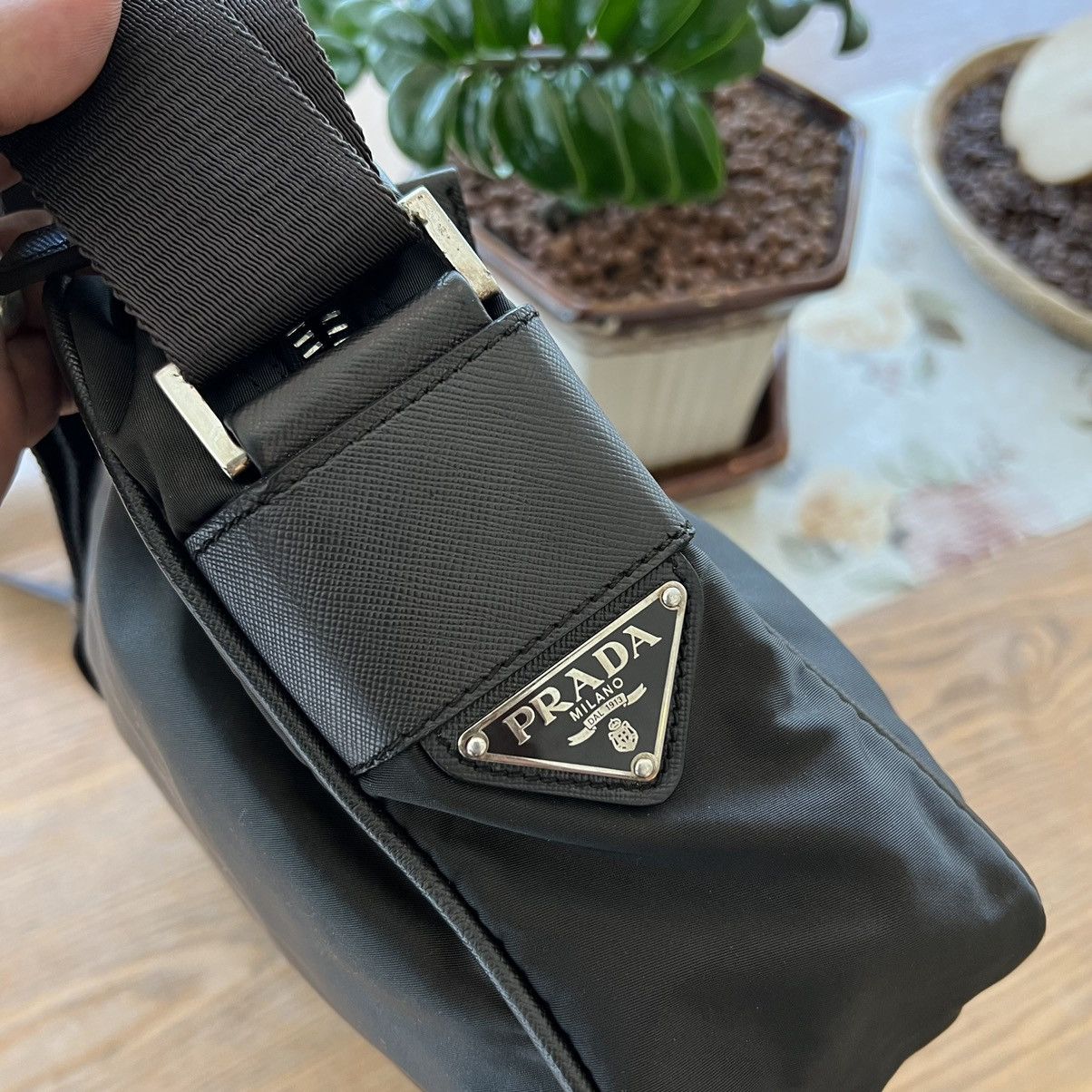 image of Authentic Prada Nylon Crossbody Bag in Brown, Men's