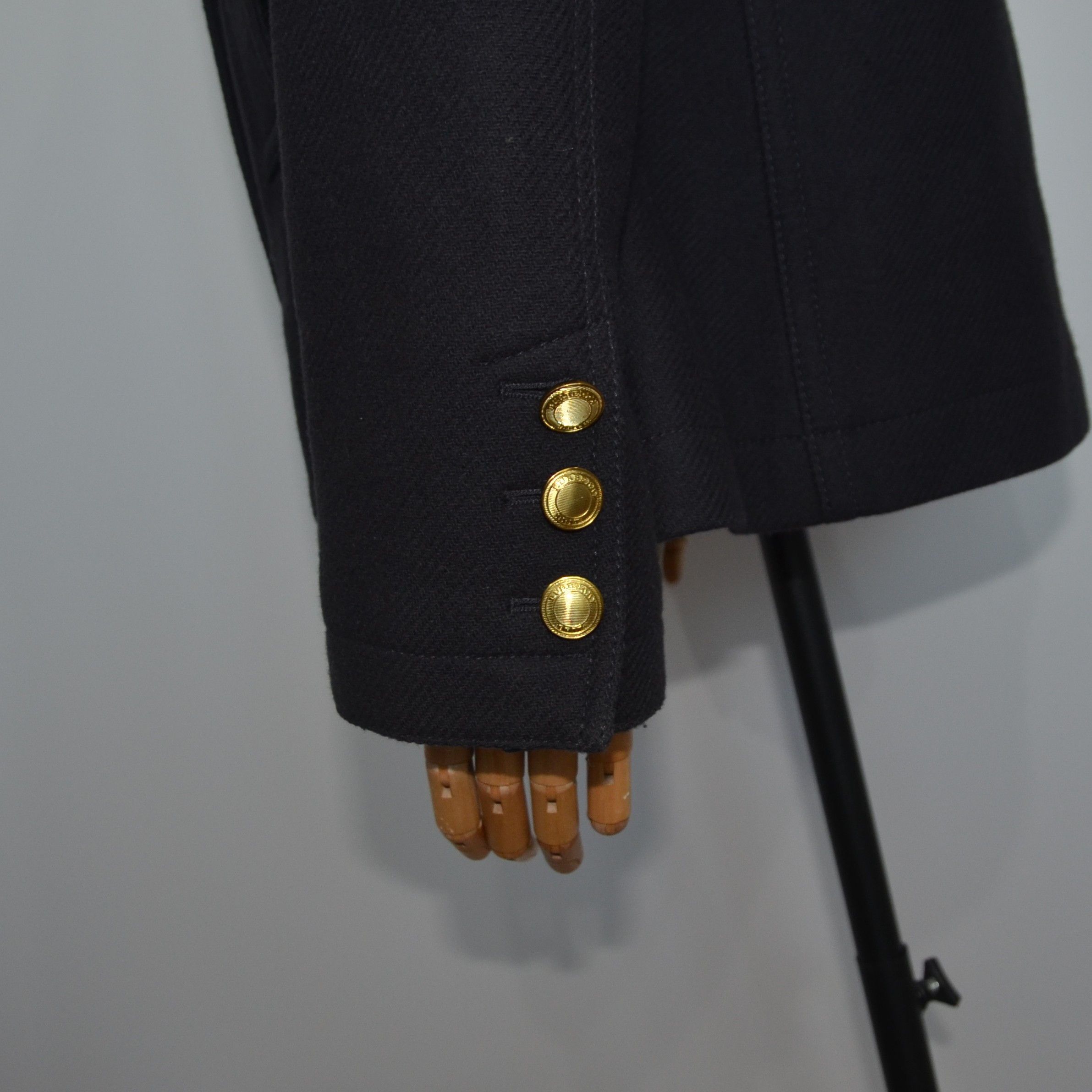 Burberry BURBERRY BRIT Women's Wool Coat With Gold Buttons Navy Size L / US 10 / IT 46 - 6 Thumbnail
