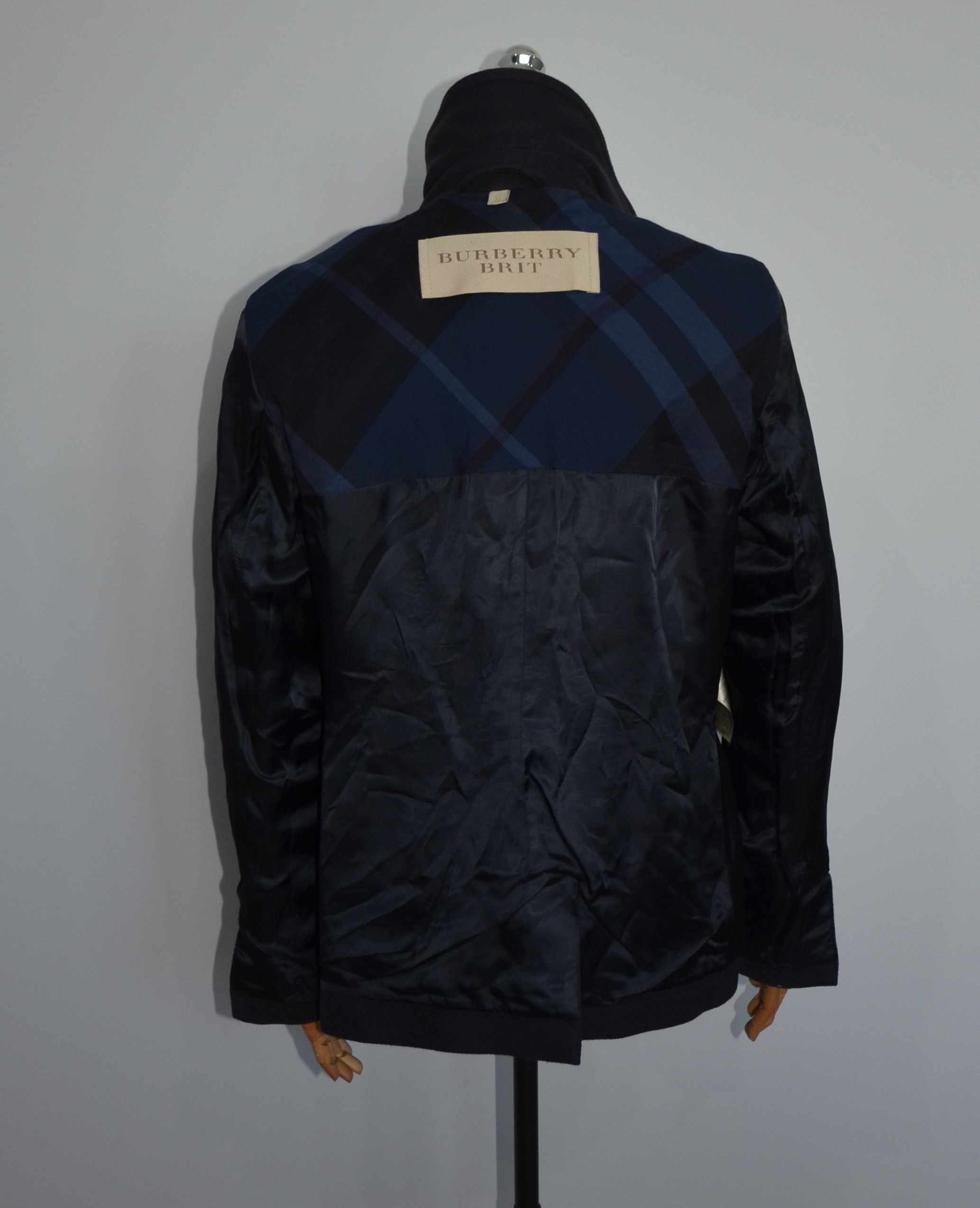 Burberry BURBERRY BRIT Women's Wool Coat With Gold Buttons Navy Size L / US 10 / IT 46 - 9 Thumbnail
