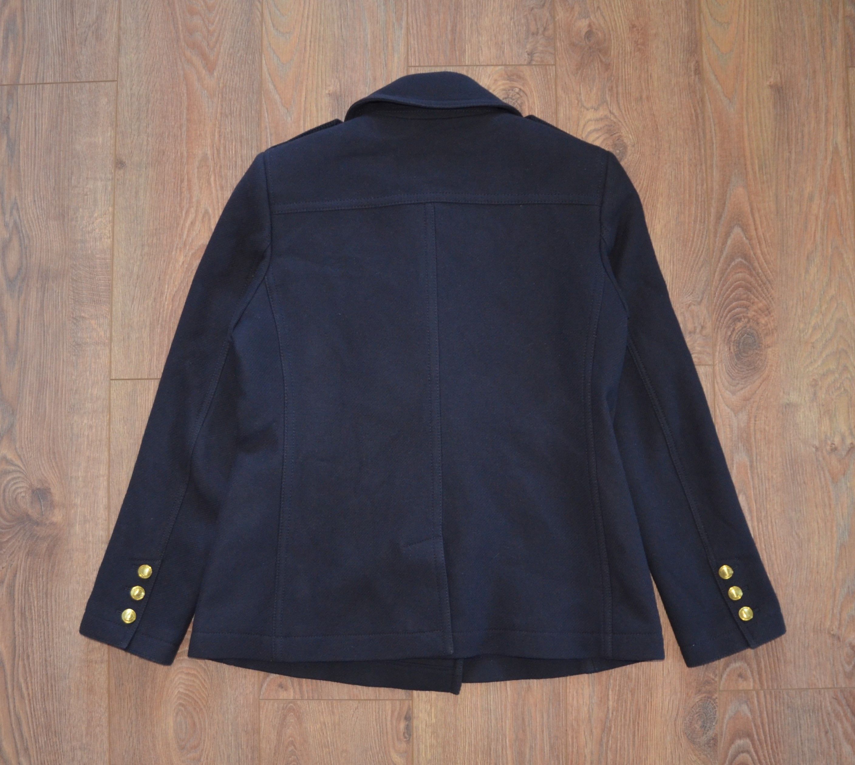 Burberry BURBERRY BRIT Women's Wool Coat With Gold Buttons Navy Size L / US 10 / IT 46 - 23 Thumbnail