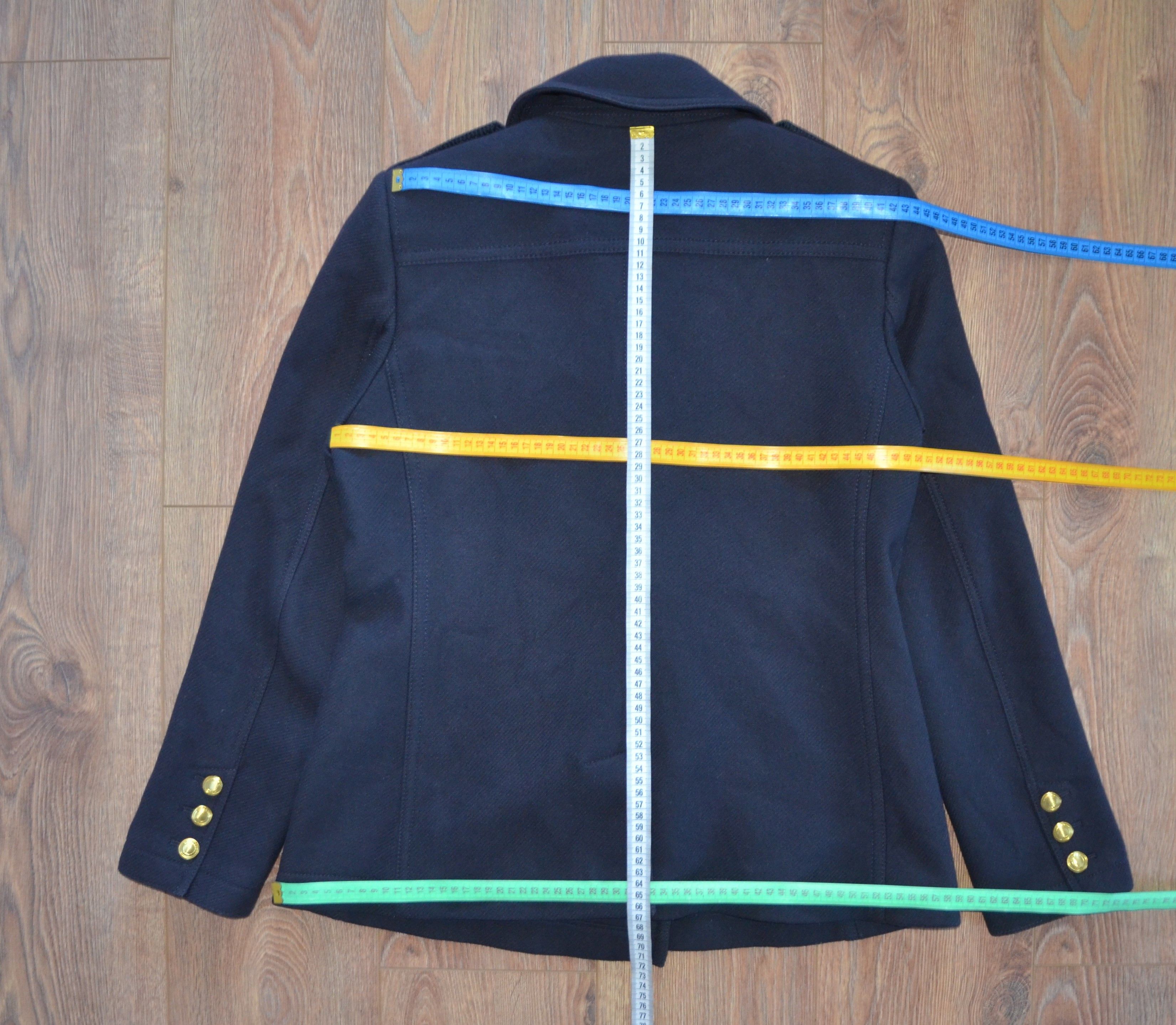 Burberry BURBERRY BRIT Women's Wool Coat With Gold Buttons Navy Size L / US 10 / IT 46 - 24 Thumbnail