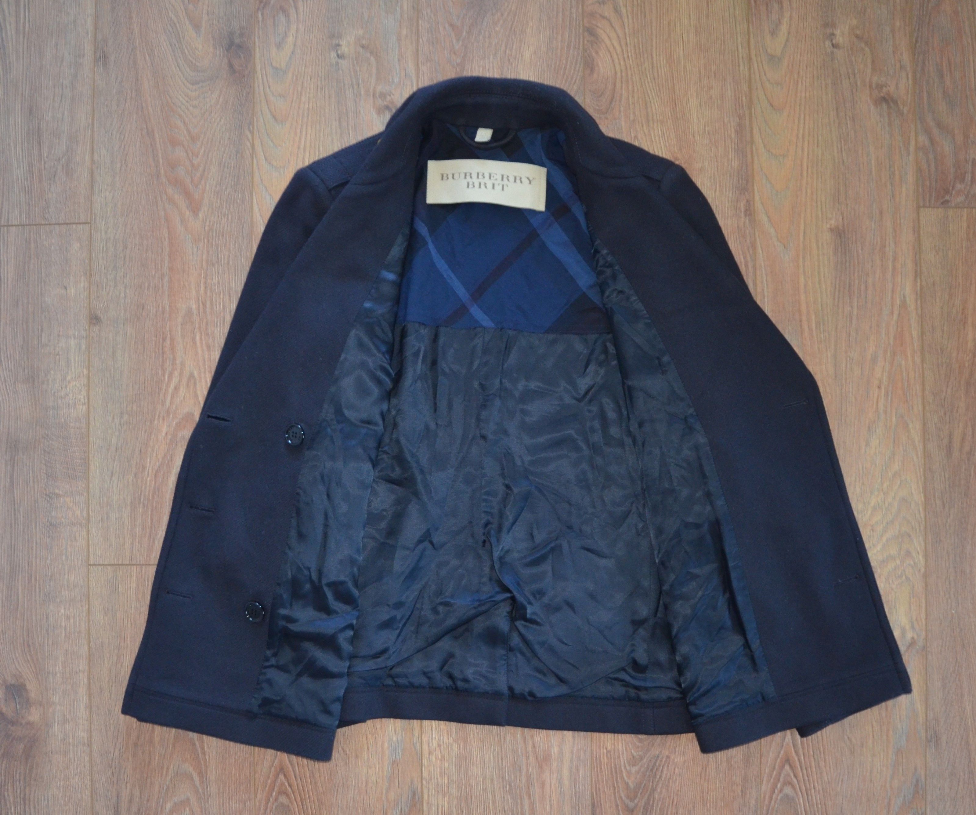 Burberry BURBERRY BRIT Women's Wool Coat With Gold Buttons Navy Size L / US 10 / IT 46 - 18 Thumbnail