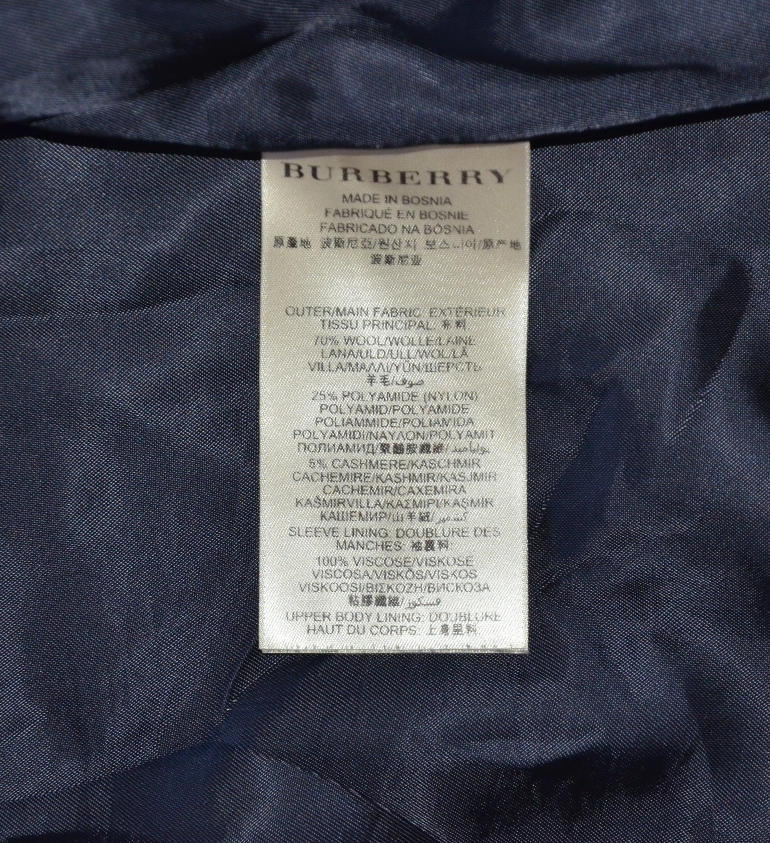 Burberry BURBERRY BRIT Women's Wool Coat With Gold Buttons Navy Size L / US 10 / IT 46 - 20 Thumbnail