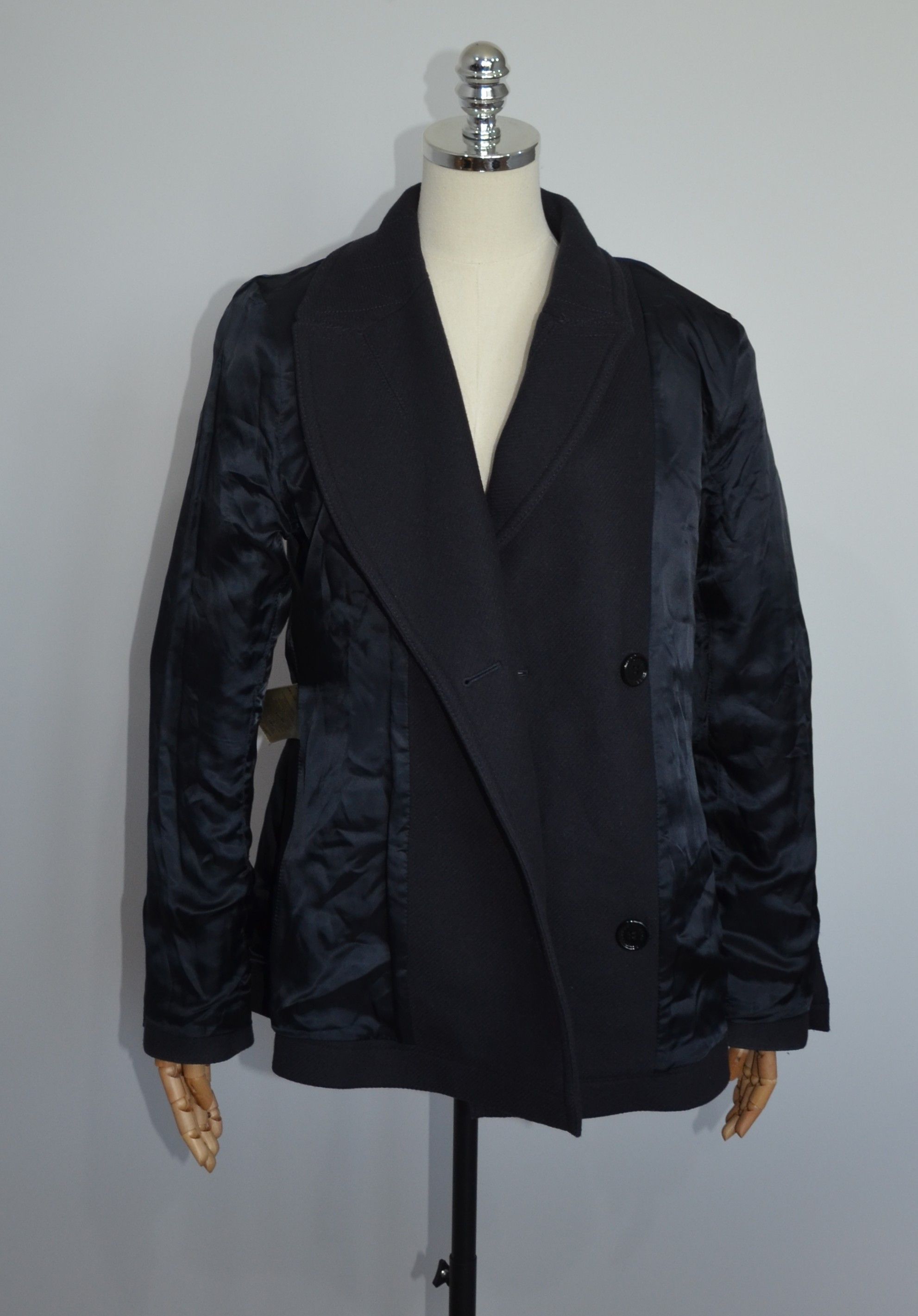 Burberry BURBERRY BRIT Women's Wool Coat With Gold Buttons Navy Size L / US 10 / IT 46 - 8 Thumbnail