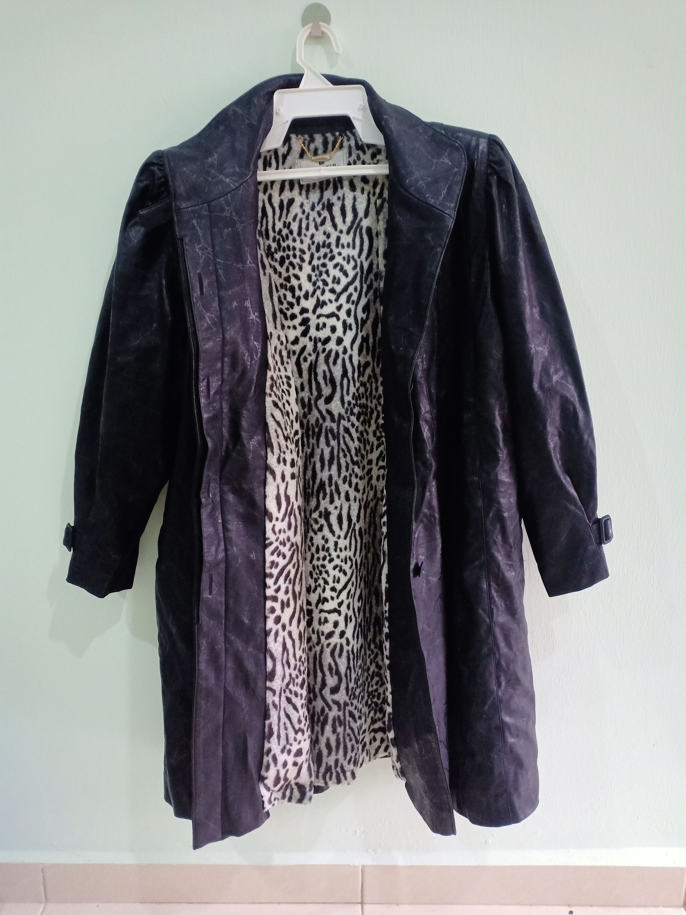 f*0様 HARAJUKU MOTHER LEATHER TRENCH COAT Vintage Harajuku Mother Leather Trench Coat Jacket