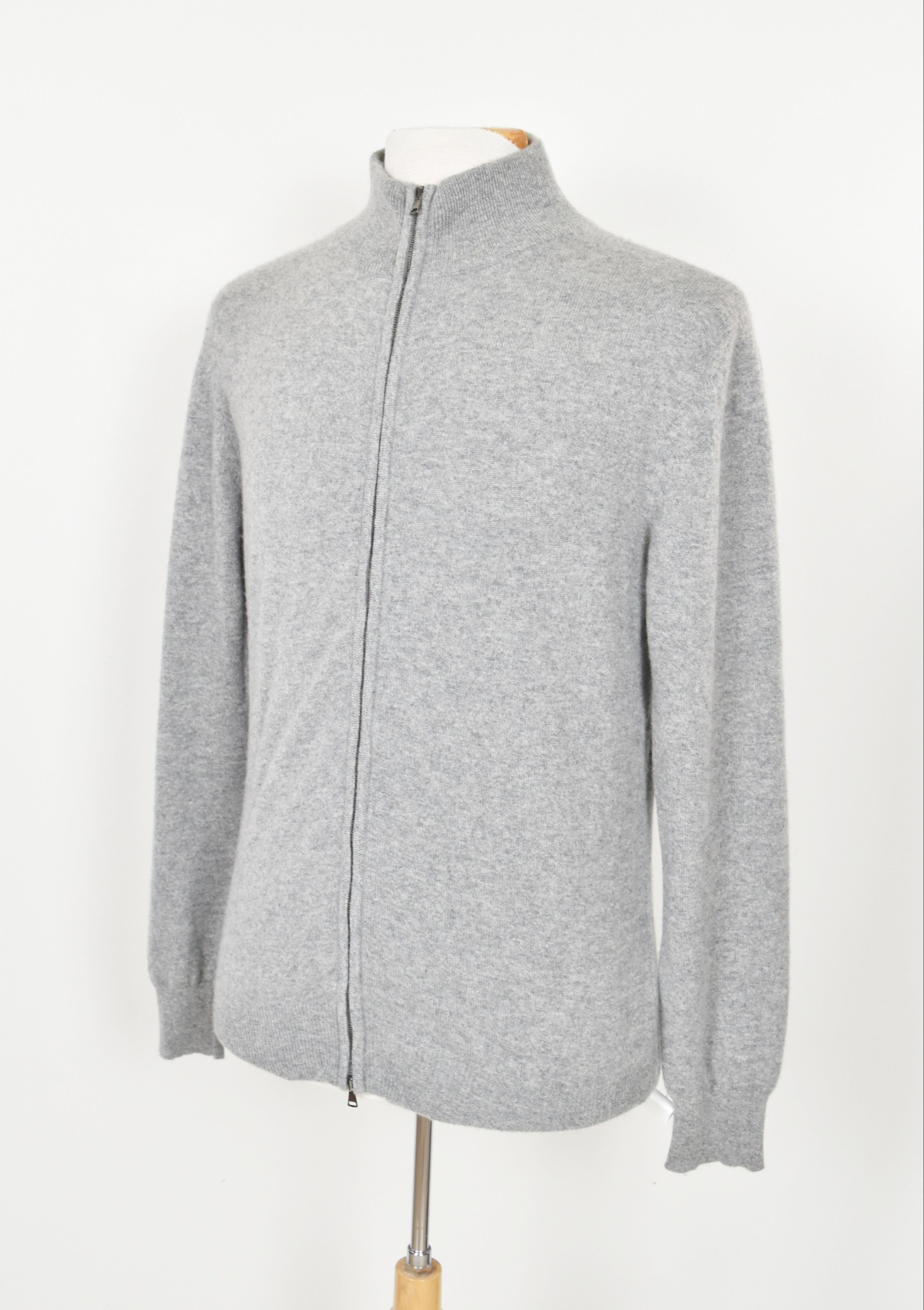 Cardigan Luciano Barbera 100% Cachemire - Taille 50 (US M) - Gris - Neuf Avec étiquette