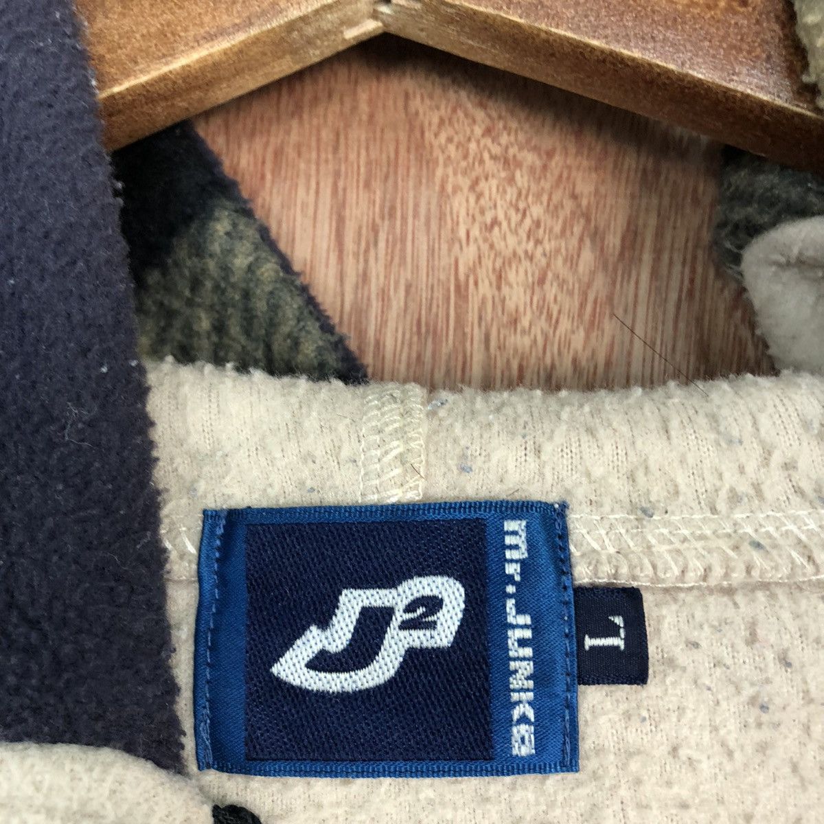 Japanese Brand Mr Junko Brown Sweater fleece japan patchwork #H316 Size US L / EU 52-54 / 3 - 10 Thumbnail