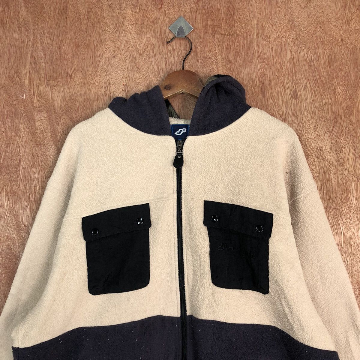 Japanese Brand Mr Junko Brown Sweater fleece japan patchwork #H316 Size US L / EU 52-54 / 3 - 2 Thumbnail