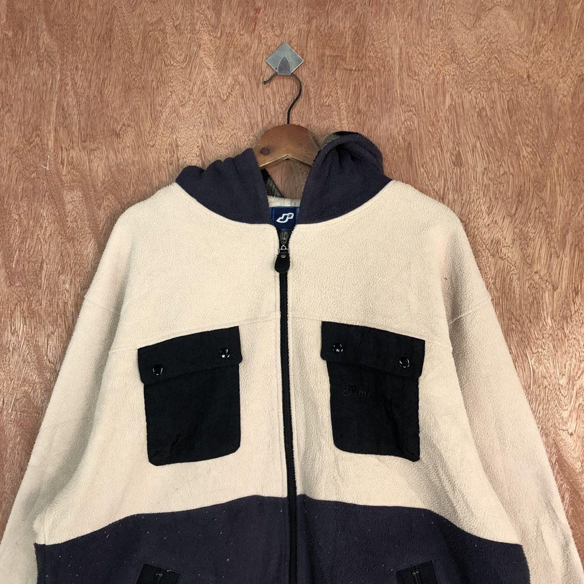 Japanese Brand Mr Junko Brown Sweater fleece japan patchwork #H316 Size US L / EU 52-54 / 3 - 9 Thumbnail