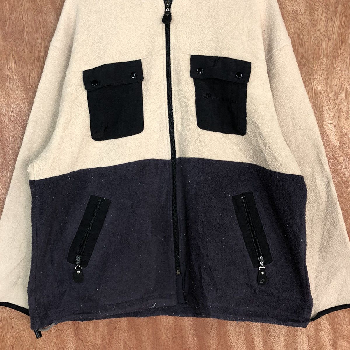 Japanese Brand Mr Junko Brown Sweater fleece japan patchwork #H316 Size US L / EU 52-54 / 3 - 8 Thumbnail
