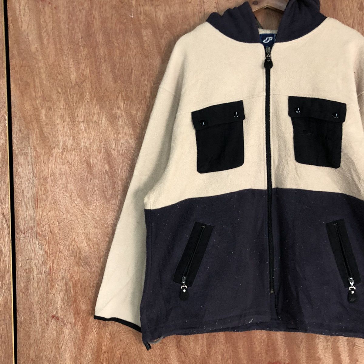 Japanese Brand Mr Junko Brown Sweater fleece japan patchwork #H316 Size US L / EU 52-54 / 3 - 7 Thumbnail