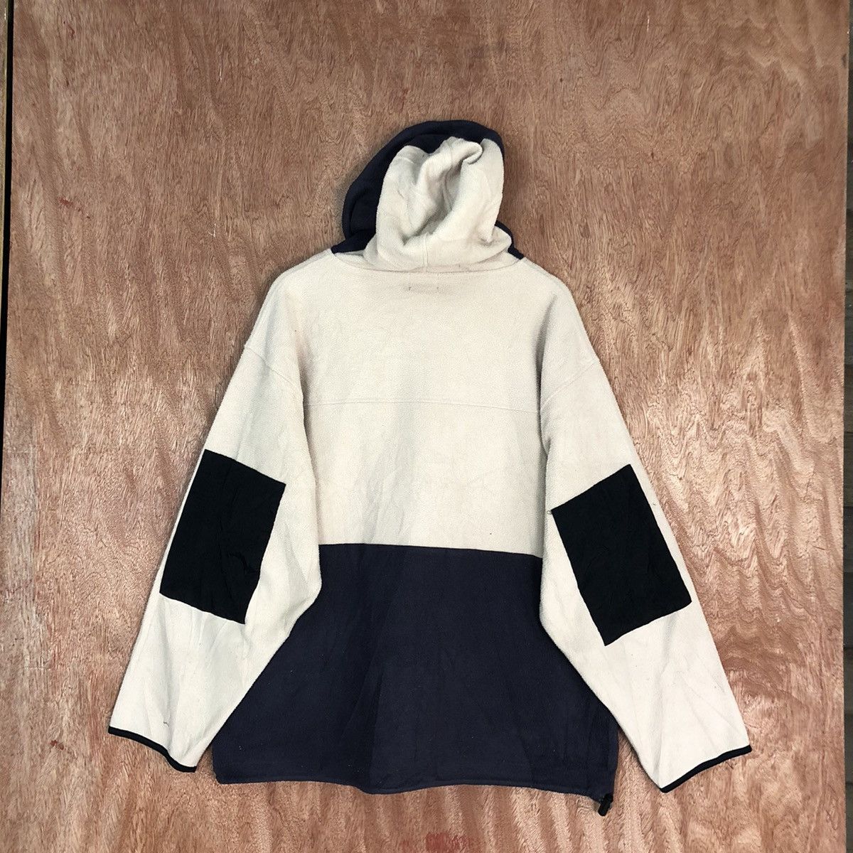 Japanese Brand Mr Junko Brown Sweater fleece japan patchwork #H316 Size US L / EU 52-54 / 3 - 12 Thumbnail